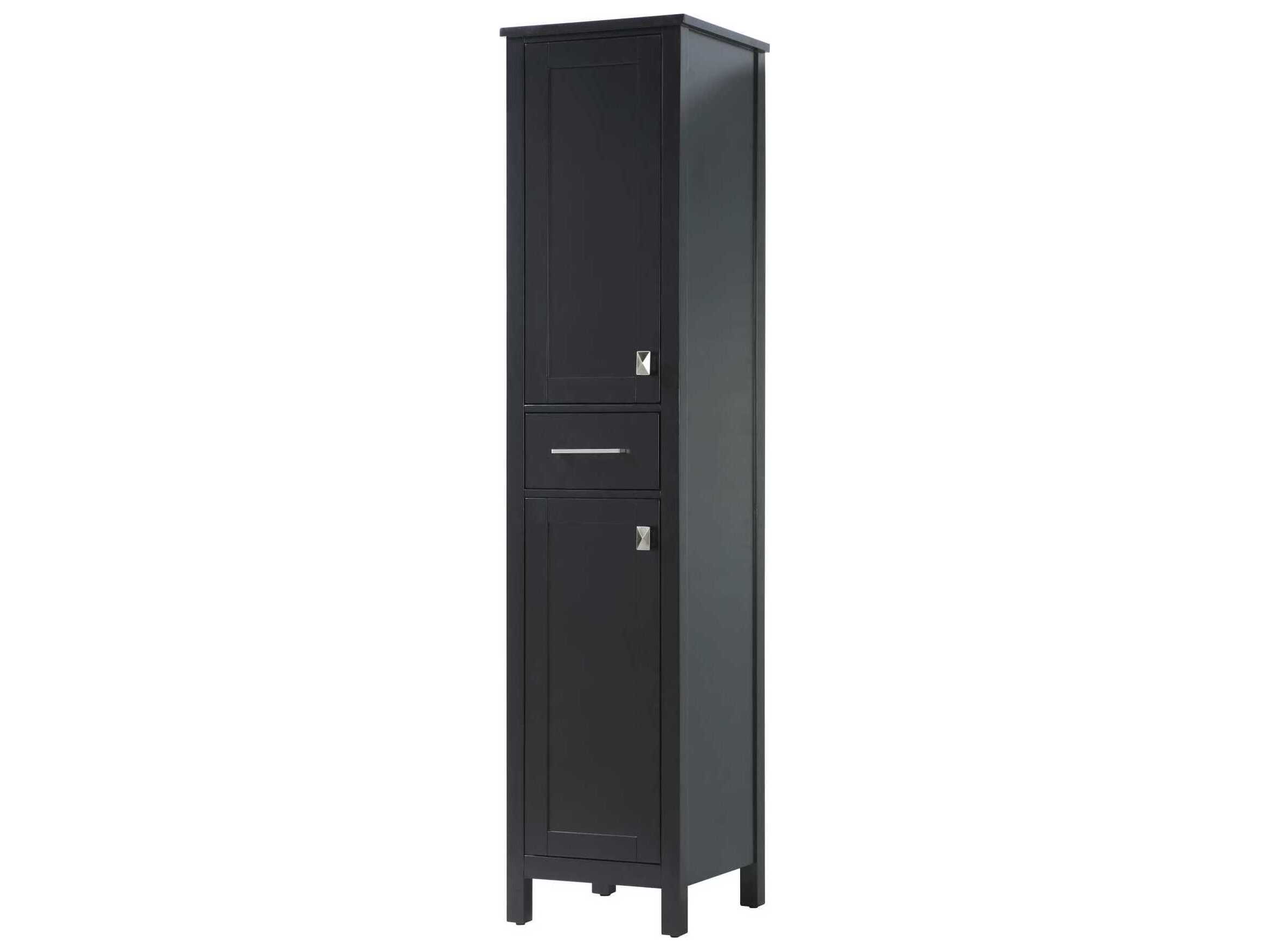 Elegant Lighting Irene Black Rubberwood Bath Storage Cabinet