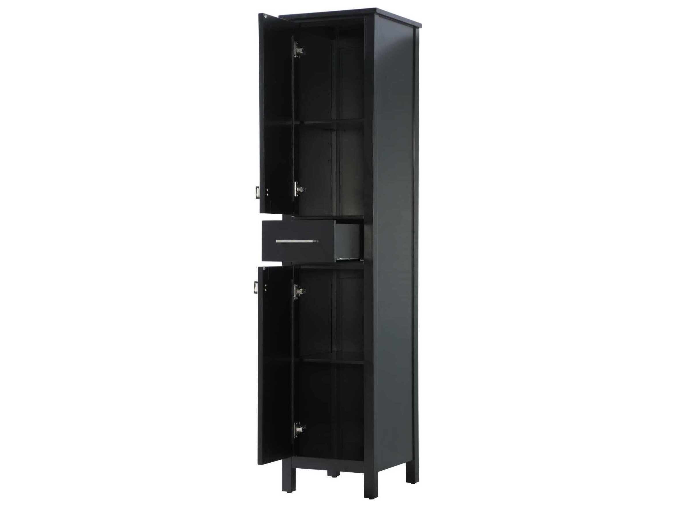 Elegant Lighting Irene Black Rubberwood Bath Storage Cabinet