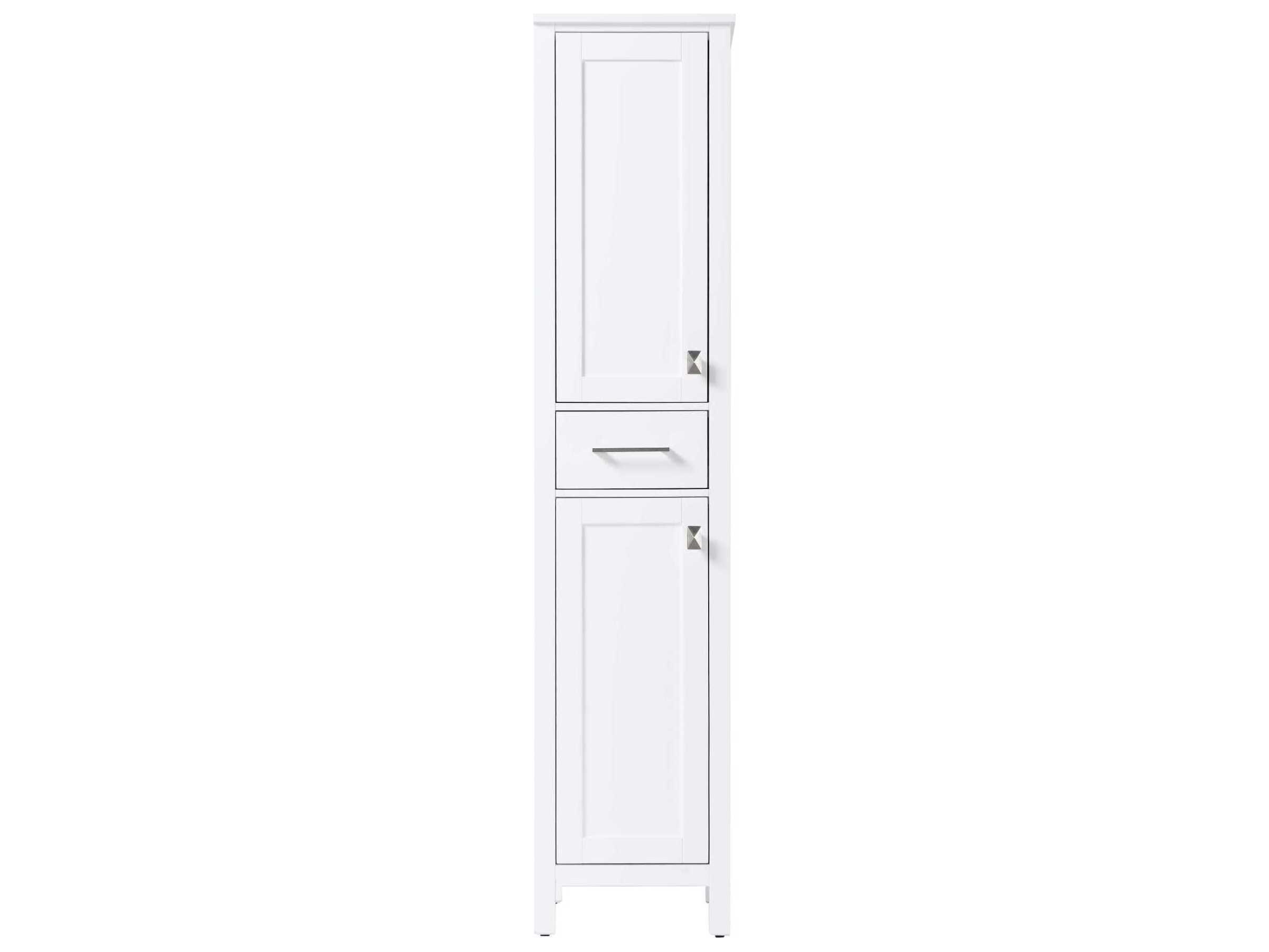 Elegant Lighting Irene White Rubberwood Bath Storage Cabinet