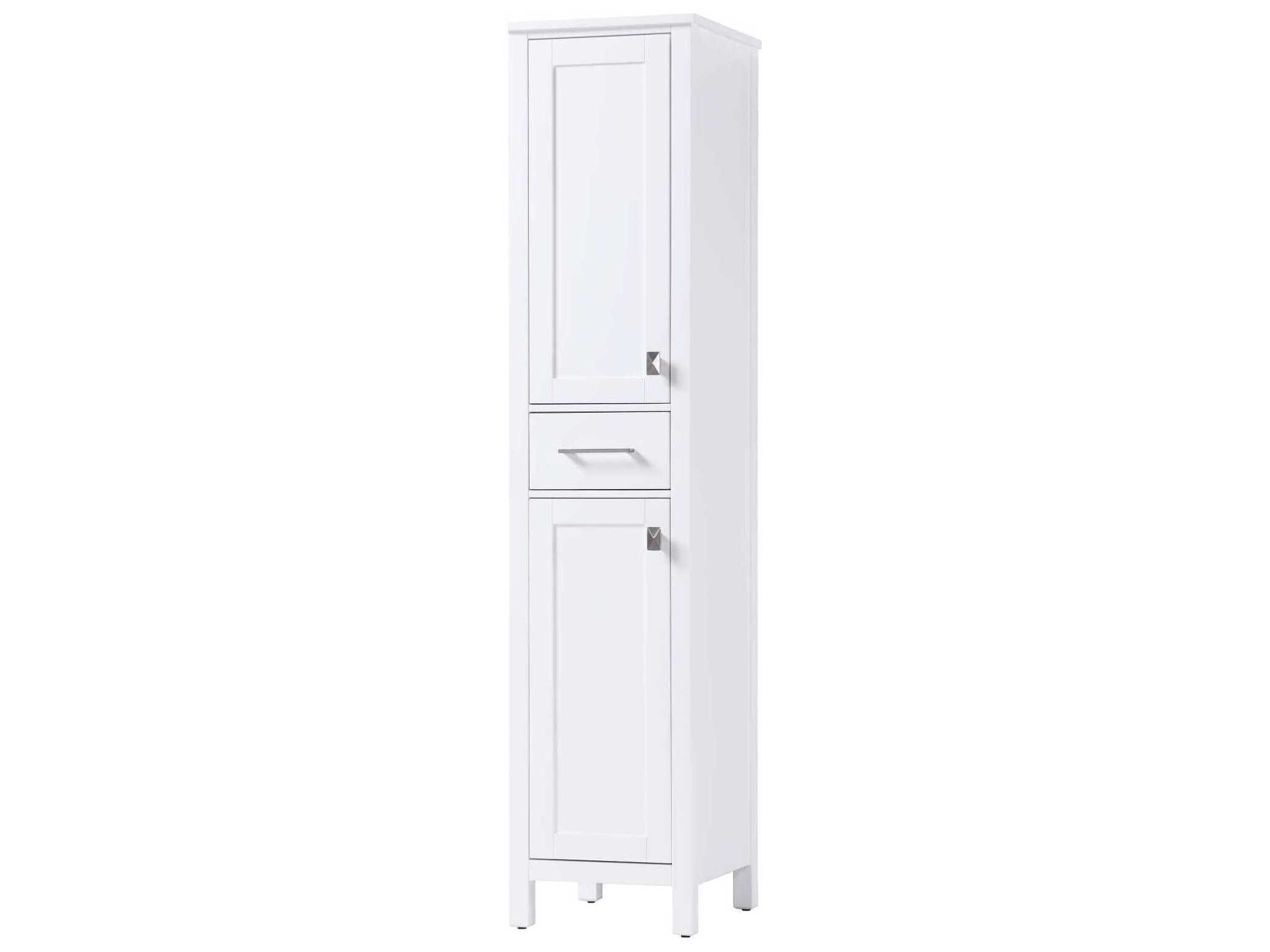 Elegant Lighting Irene White Rubberwood Bath Storage Cabinet