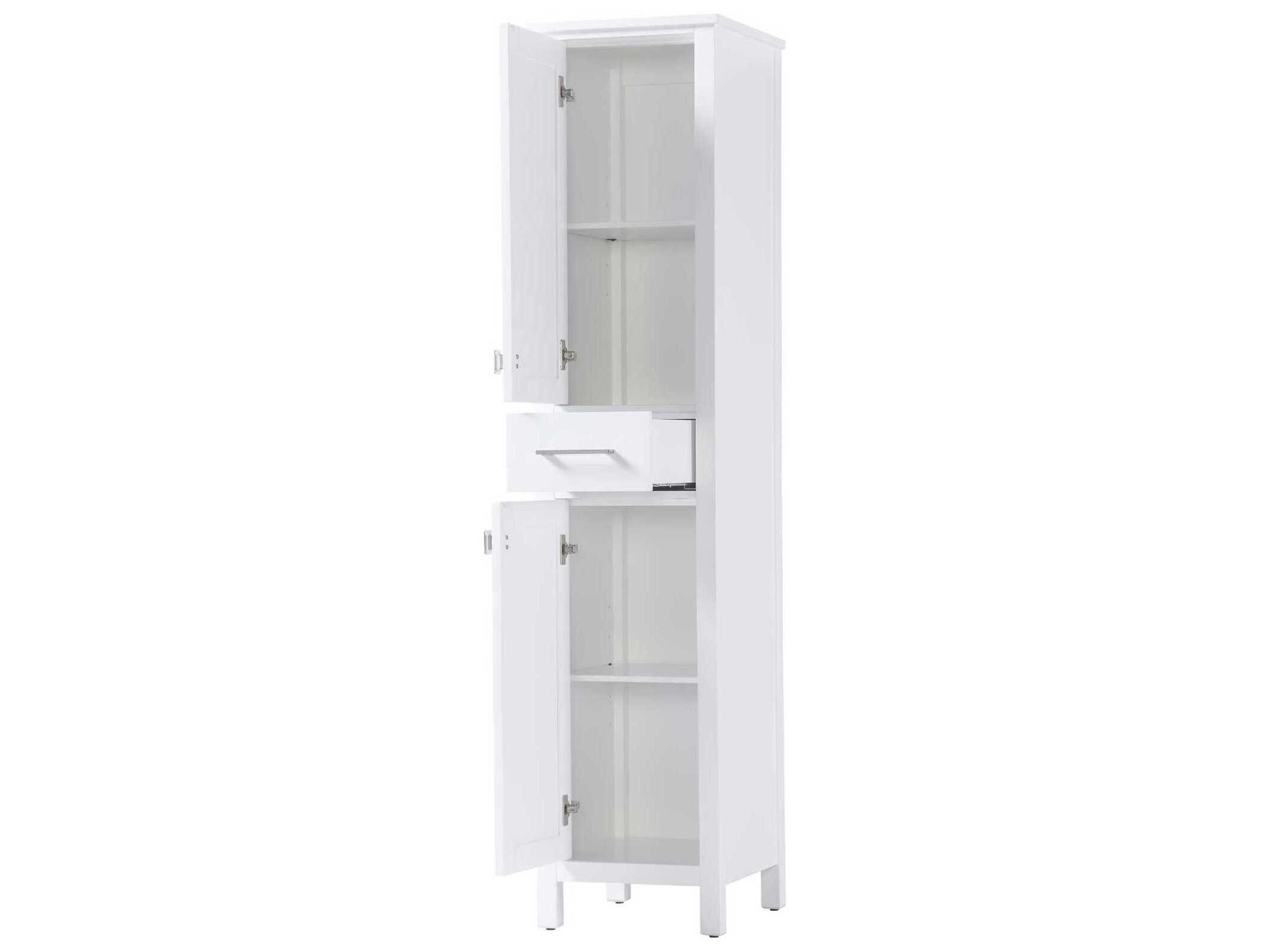 Elegant Lighting Irene White Rubberwood Bath Storage Cabinet