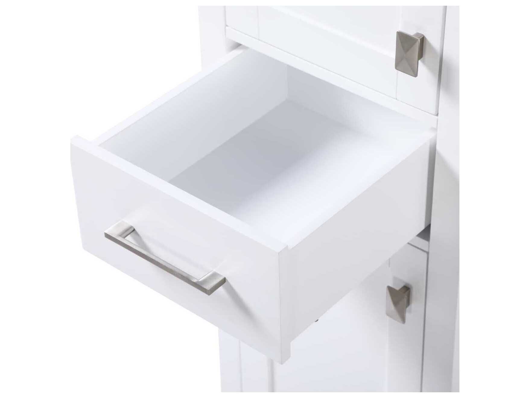 Elegant Lighting Irene White Rubberwood Bath Storage Cabinet