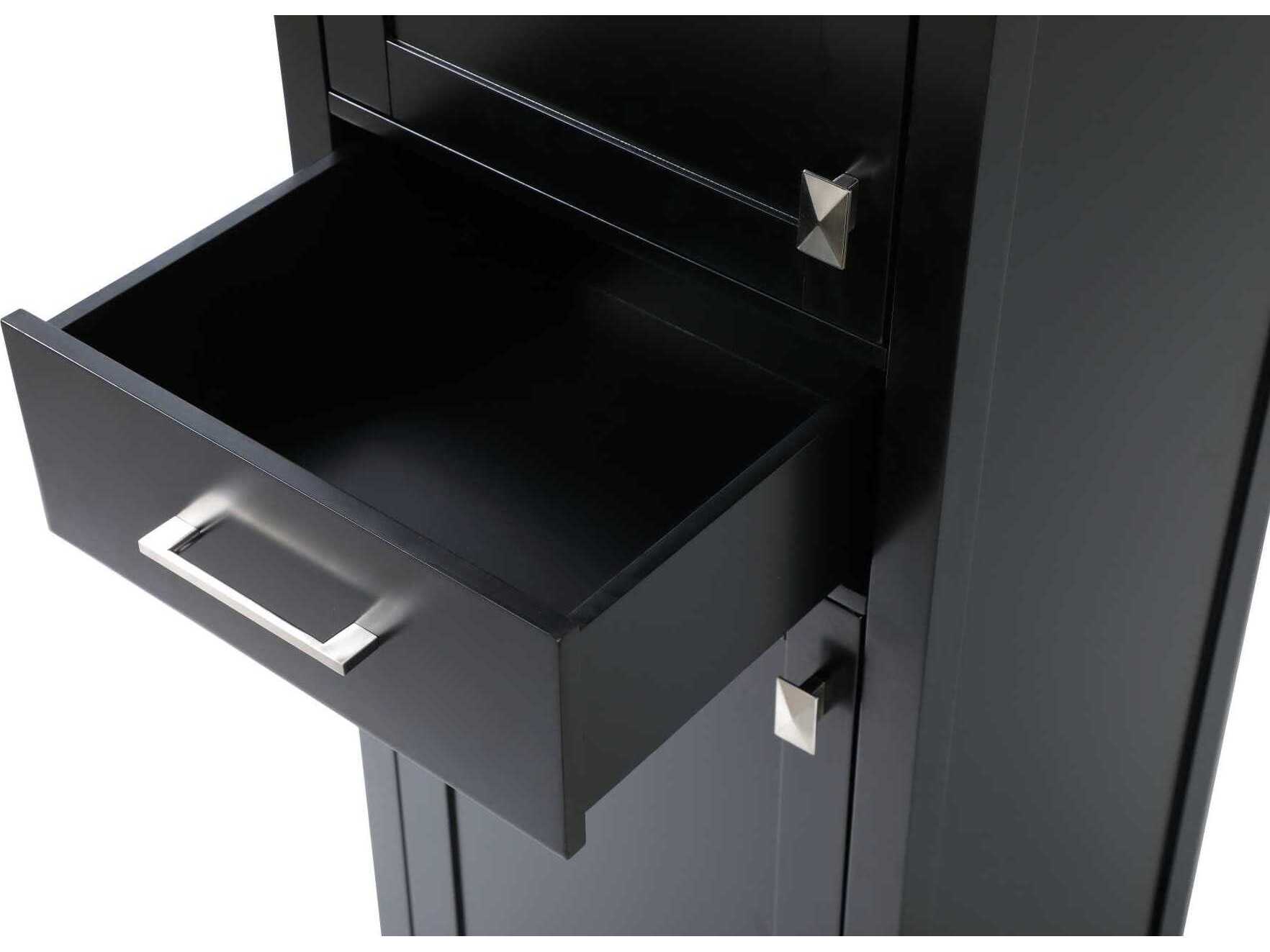 Elegant Lighting Irene Black Rubberwood Bath Storage Cabinet