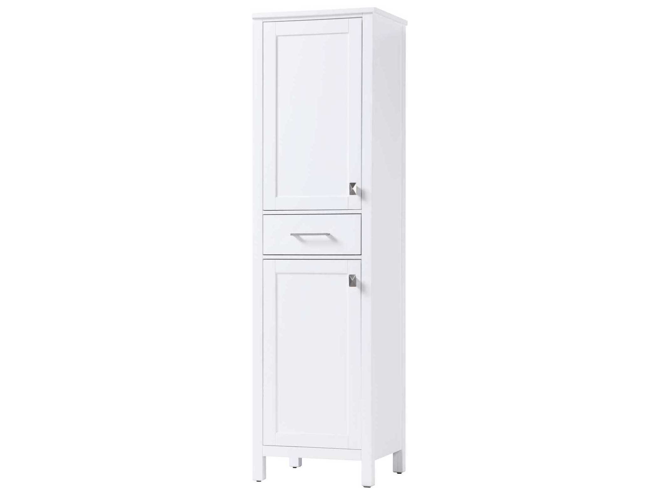 Elegant Lighting Irene White Rubberwood Bath Storage Cabinet