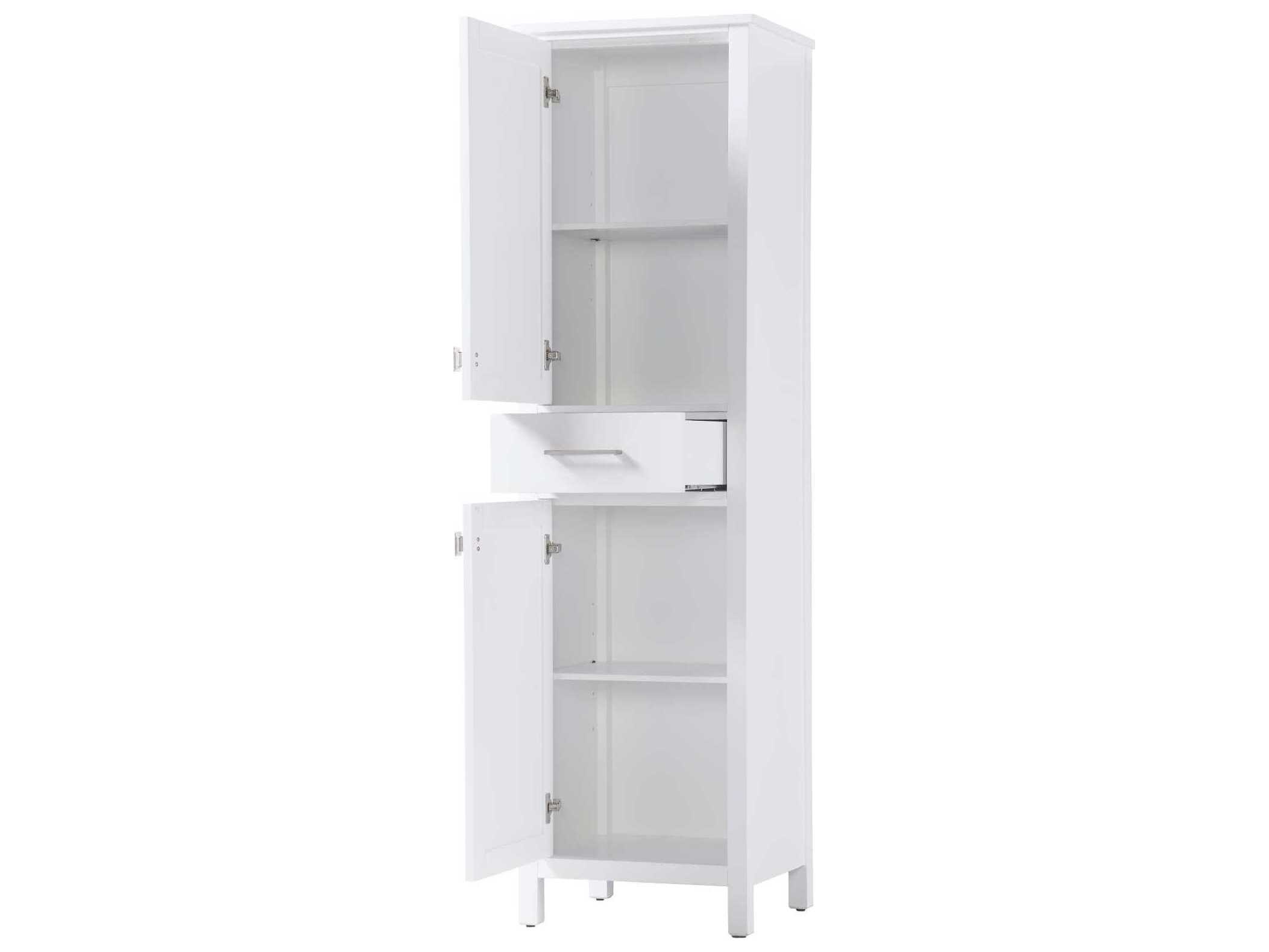 Elegant Lighting Irene White Rubberwood Bath Storage Cabinet