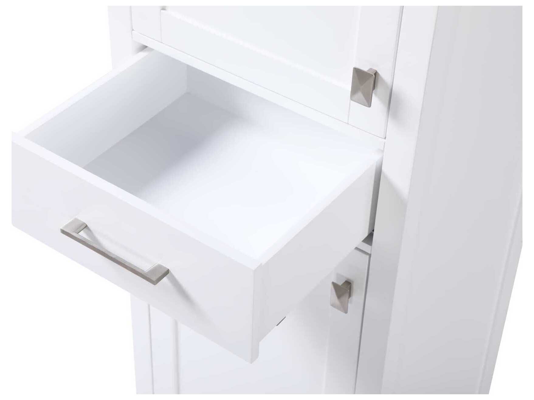 Elegant Lighting Irene White Rubberwood Bath Storage Cabinet