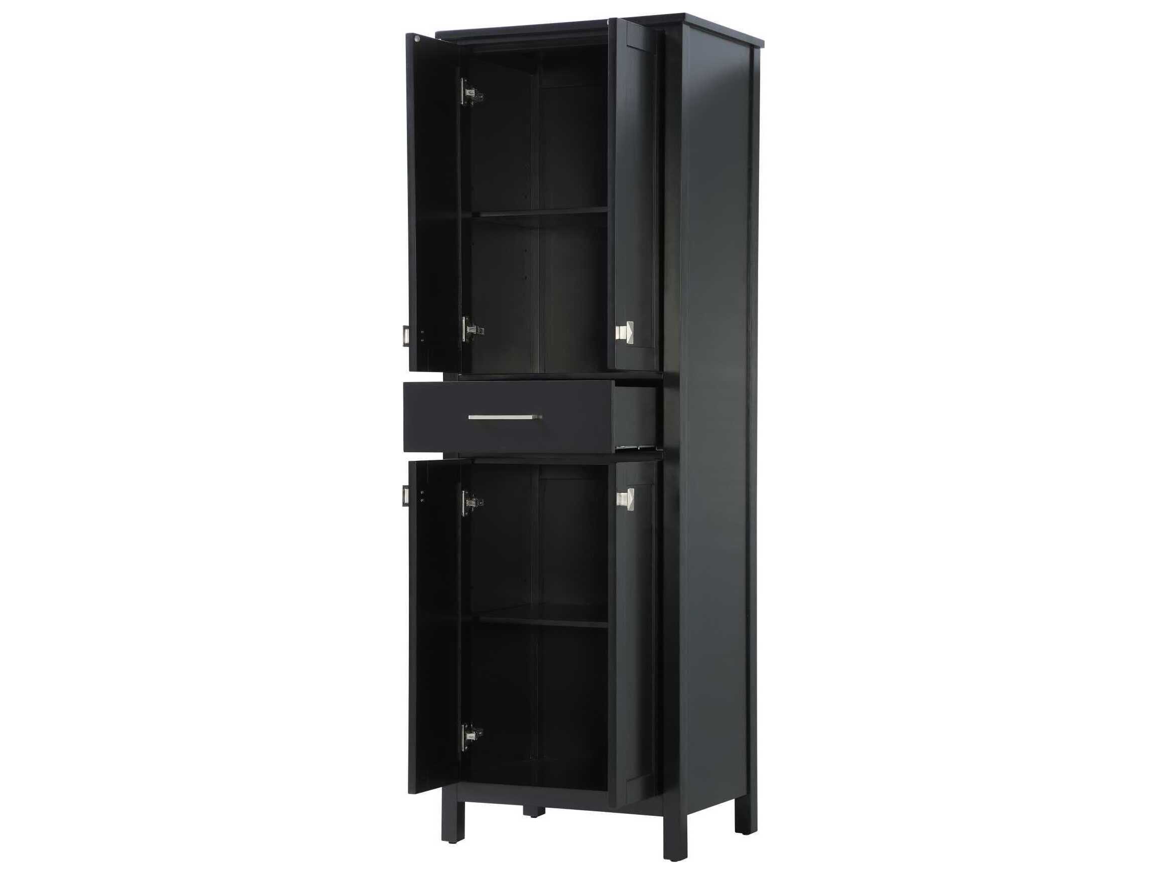 Elegant Lighting Irene Black Rubberwood Bath Storage Cabinet