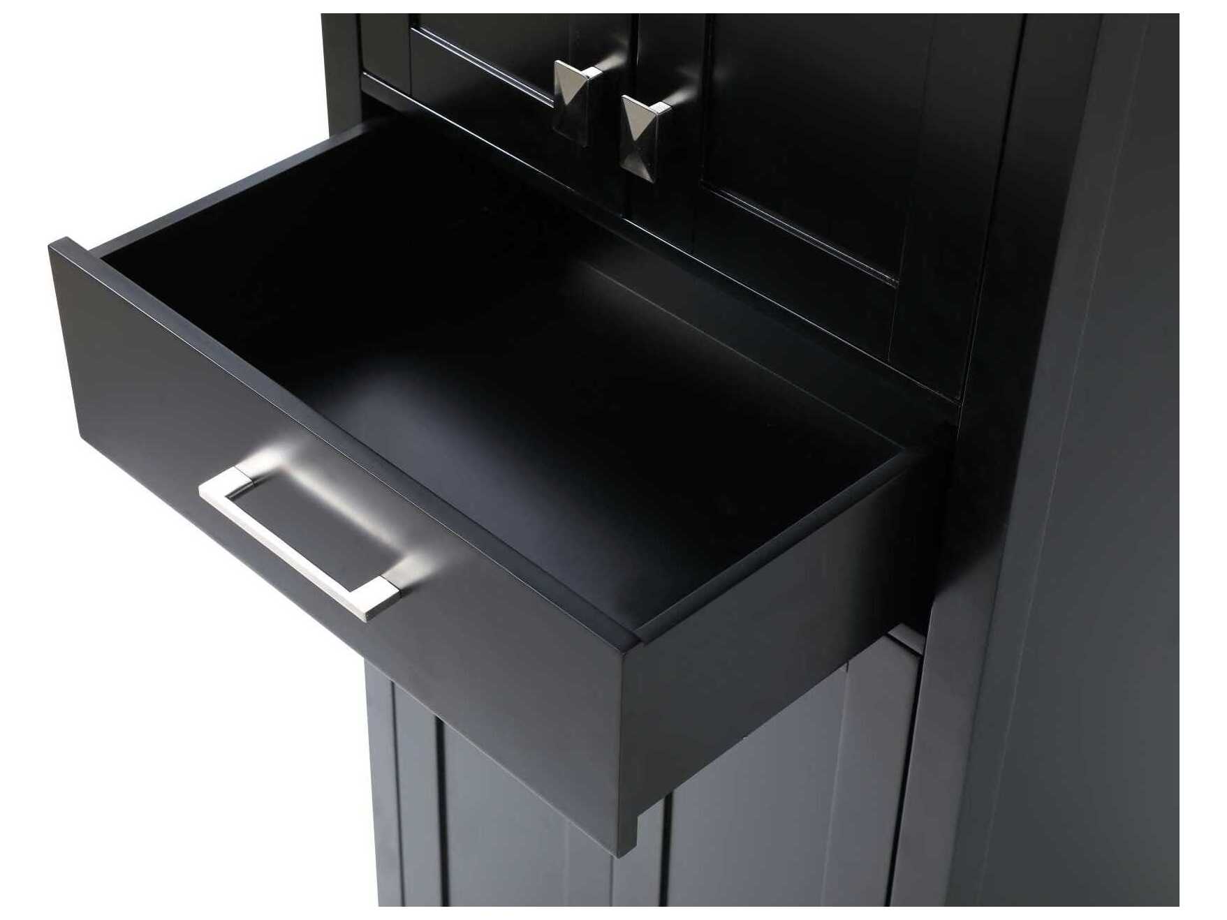 Elegant Lighting Irene Black Rubberwood Bath Storage Cabinet