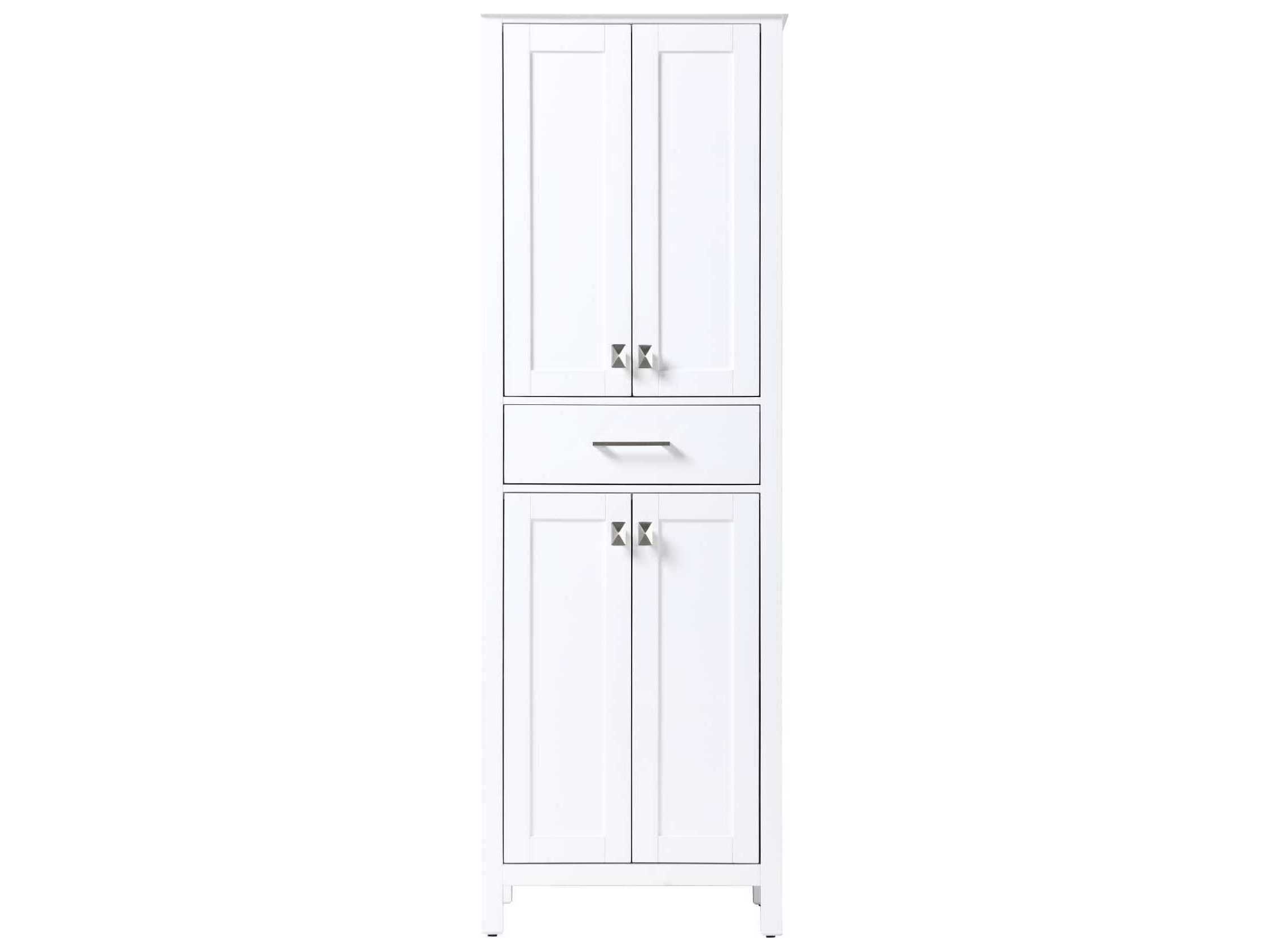 Elegant Lighting Irene White Rubberwood Bath Storage Cabinet