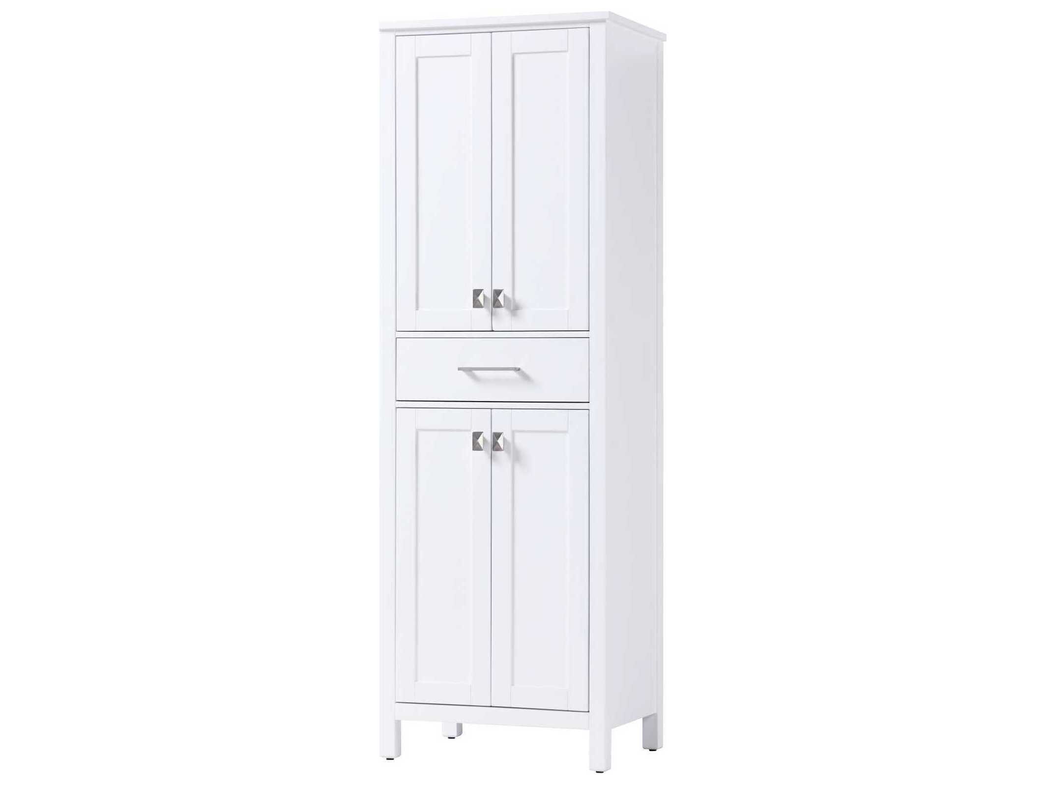 Elegant Lighting Irene White Rubberwood Bath Storage Cabinet