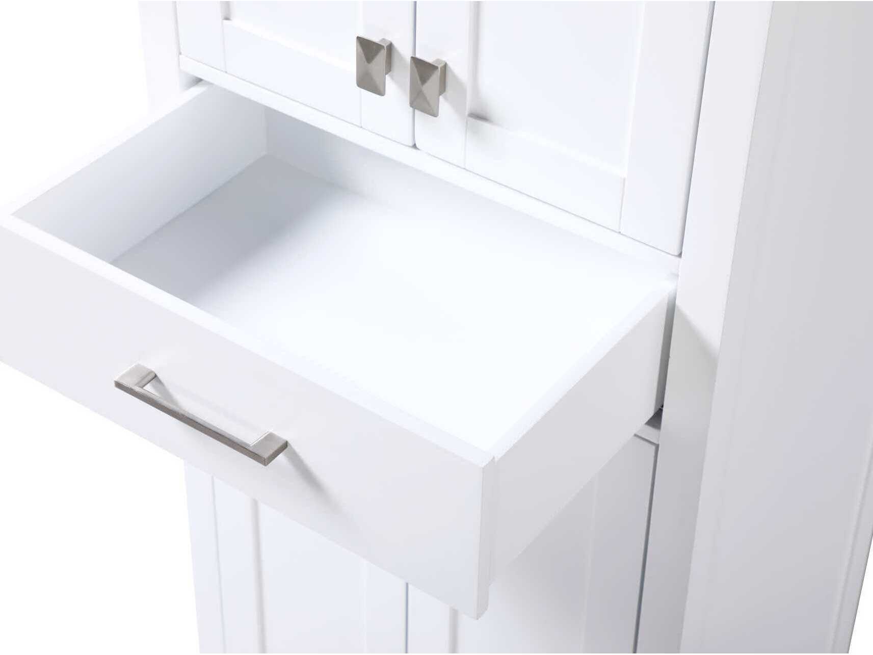 Elegant Lighting Irene White Rubberwood Bath Storage Cabinet