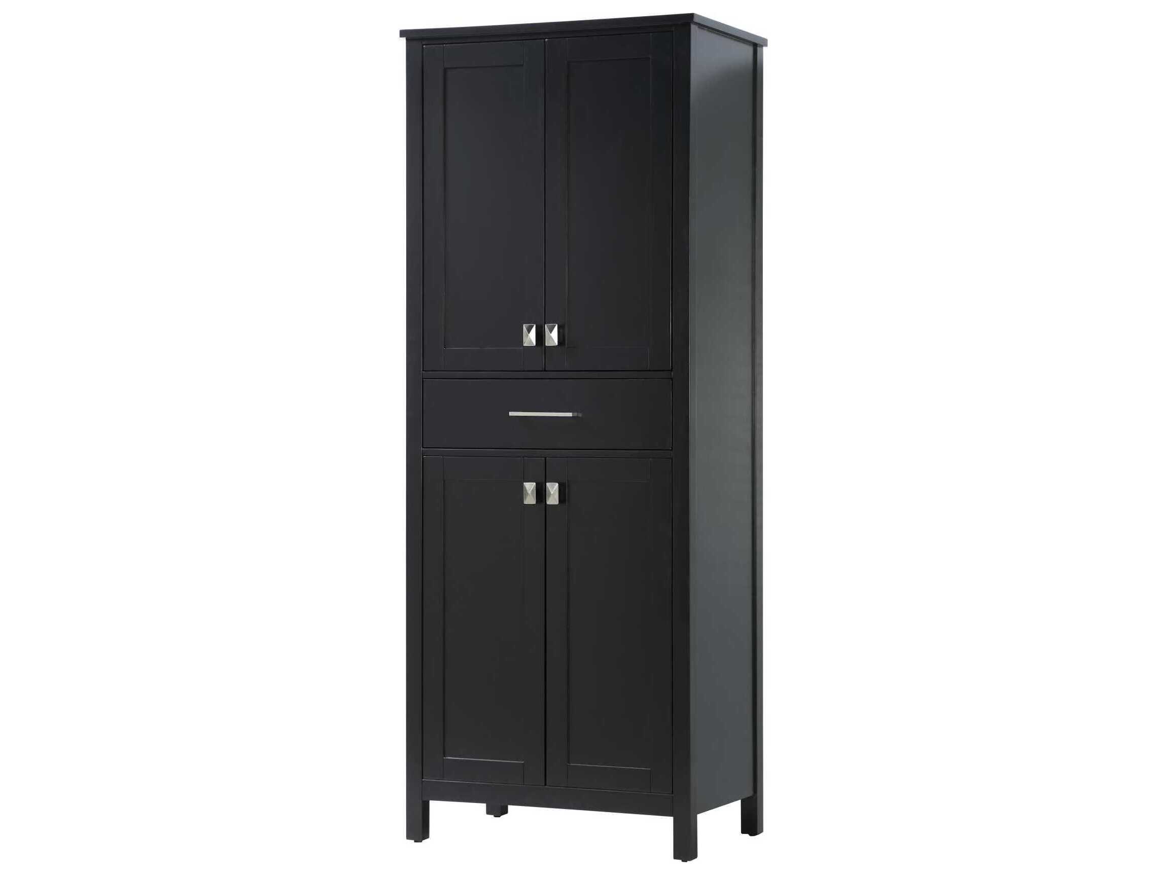 Elegant Lighting Irene Black Rubberwood Bath Storage Cabinet