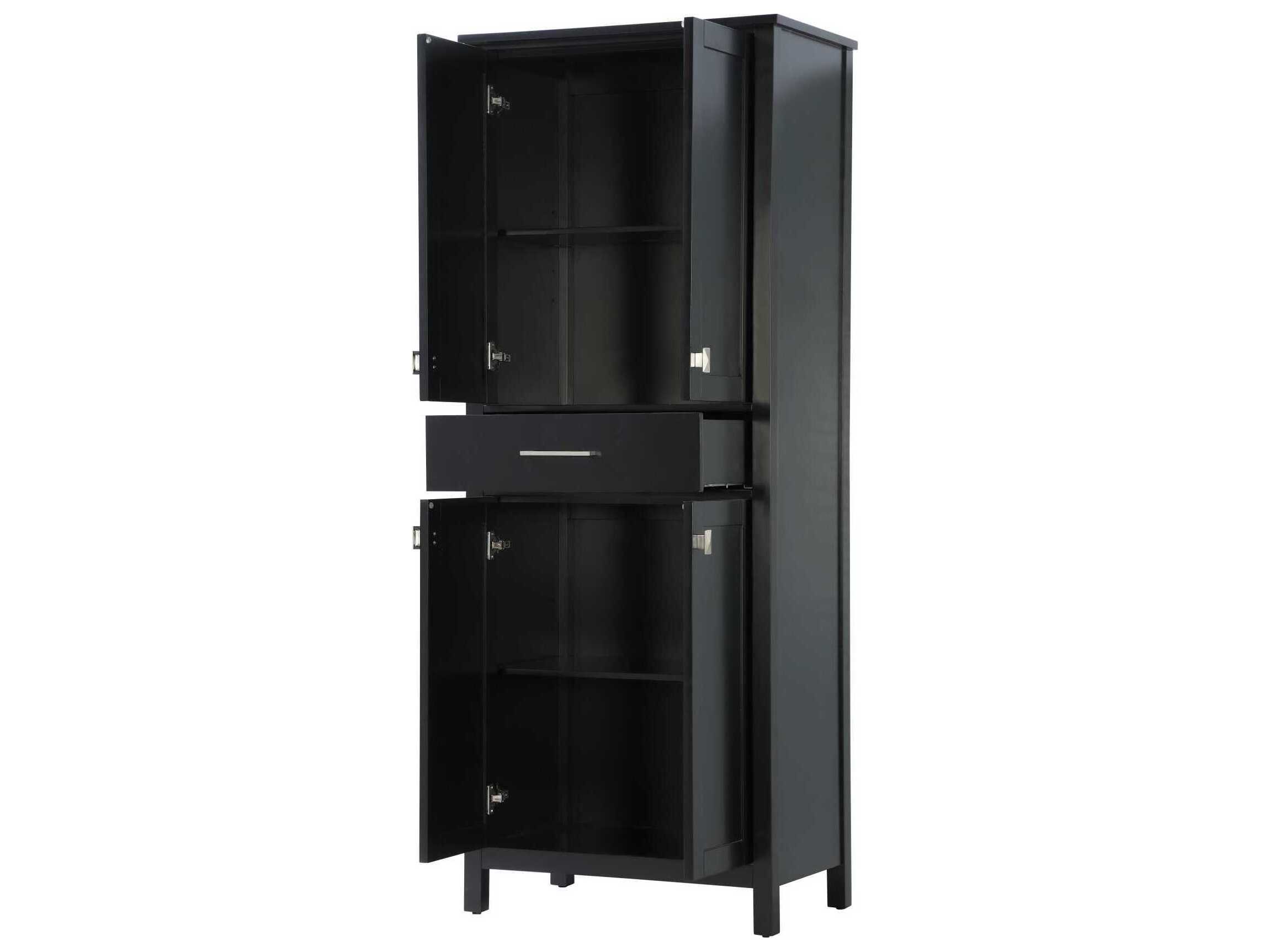 Elegant Lighting Irene Black Rubberwood Bath Storage Cabinet