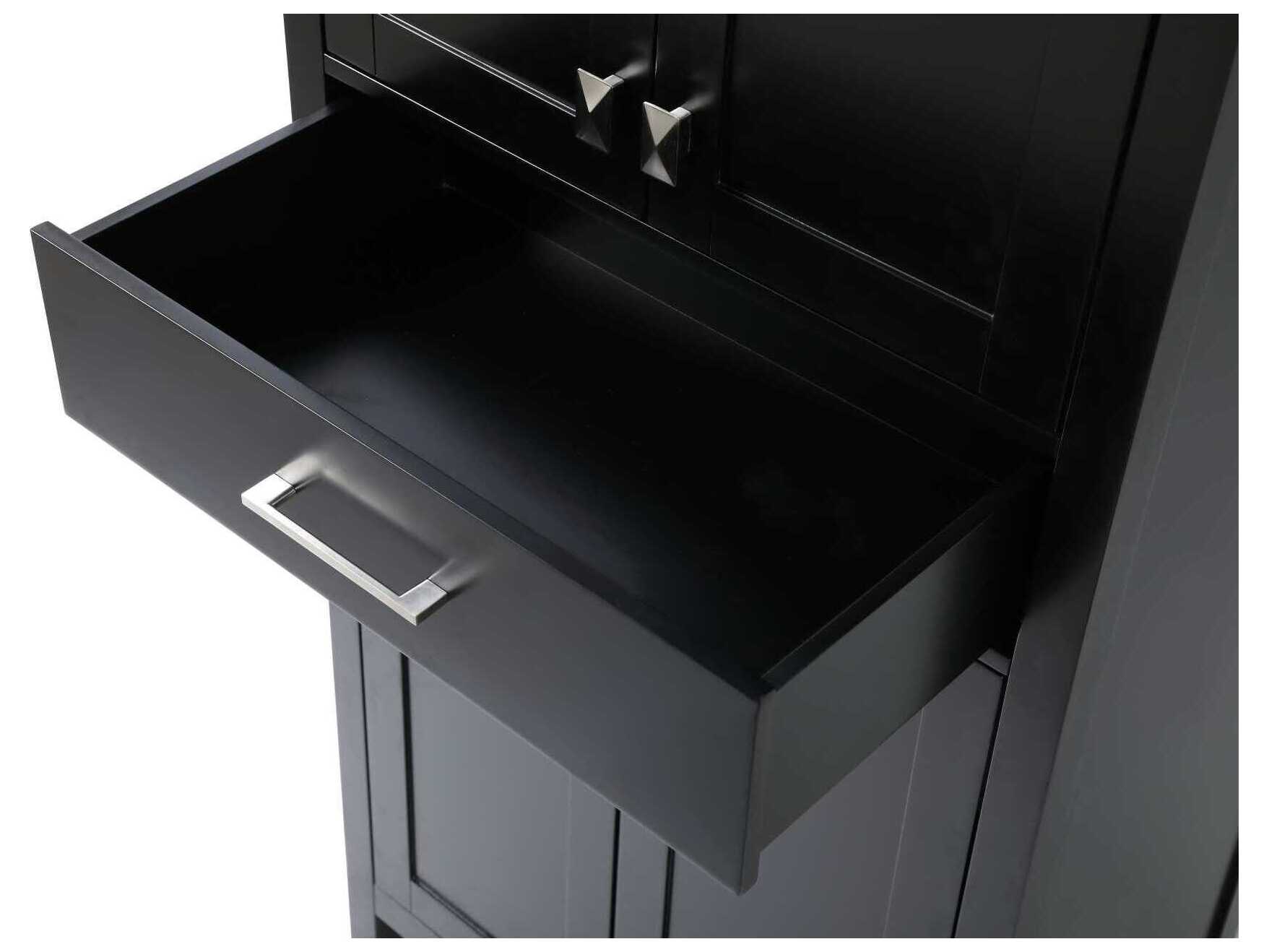 Elegant Lighting Irene Black Rubberwood Bath Storage Cabinet