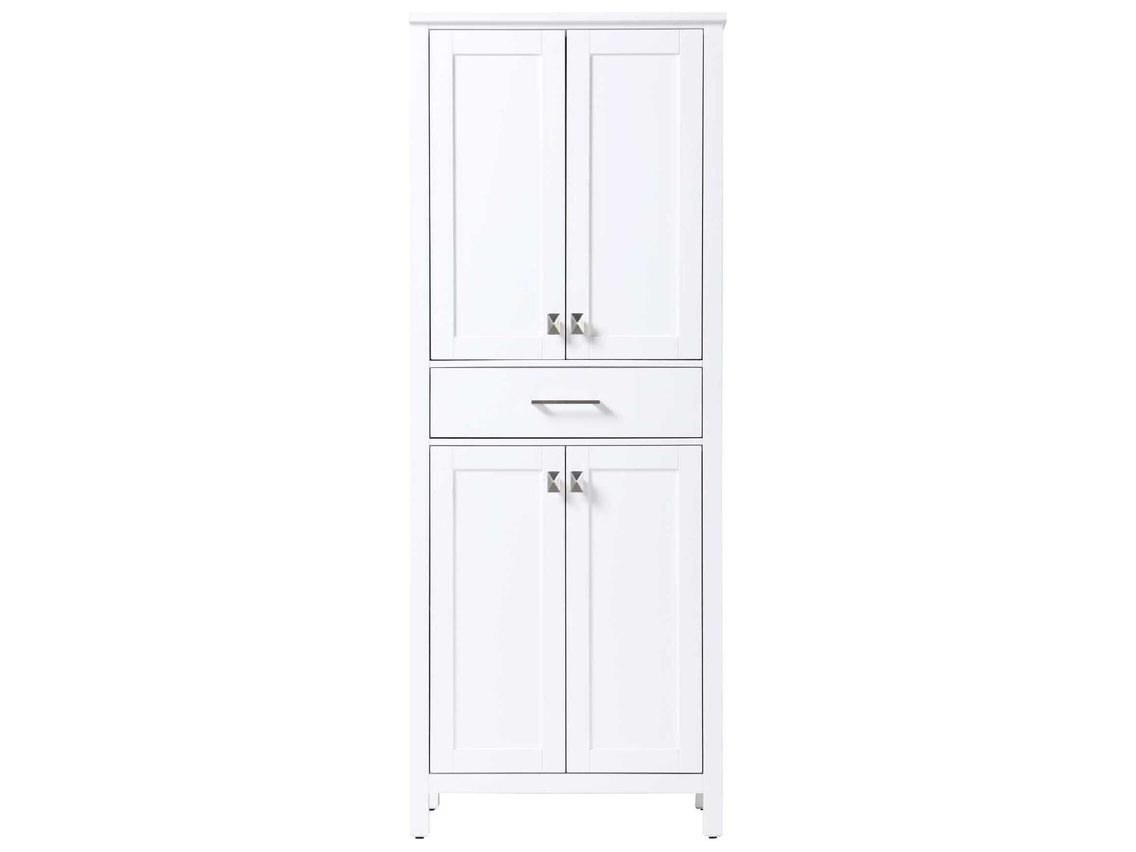 Elegant Lighting Irene White Rubberwood Bath Storage Cabinet