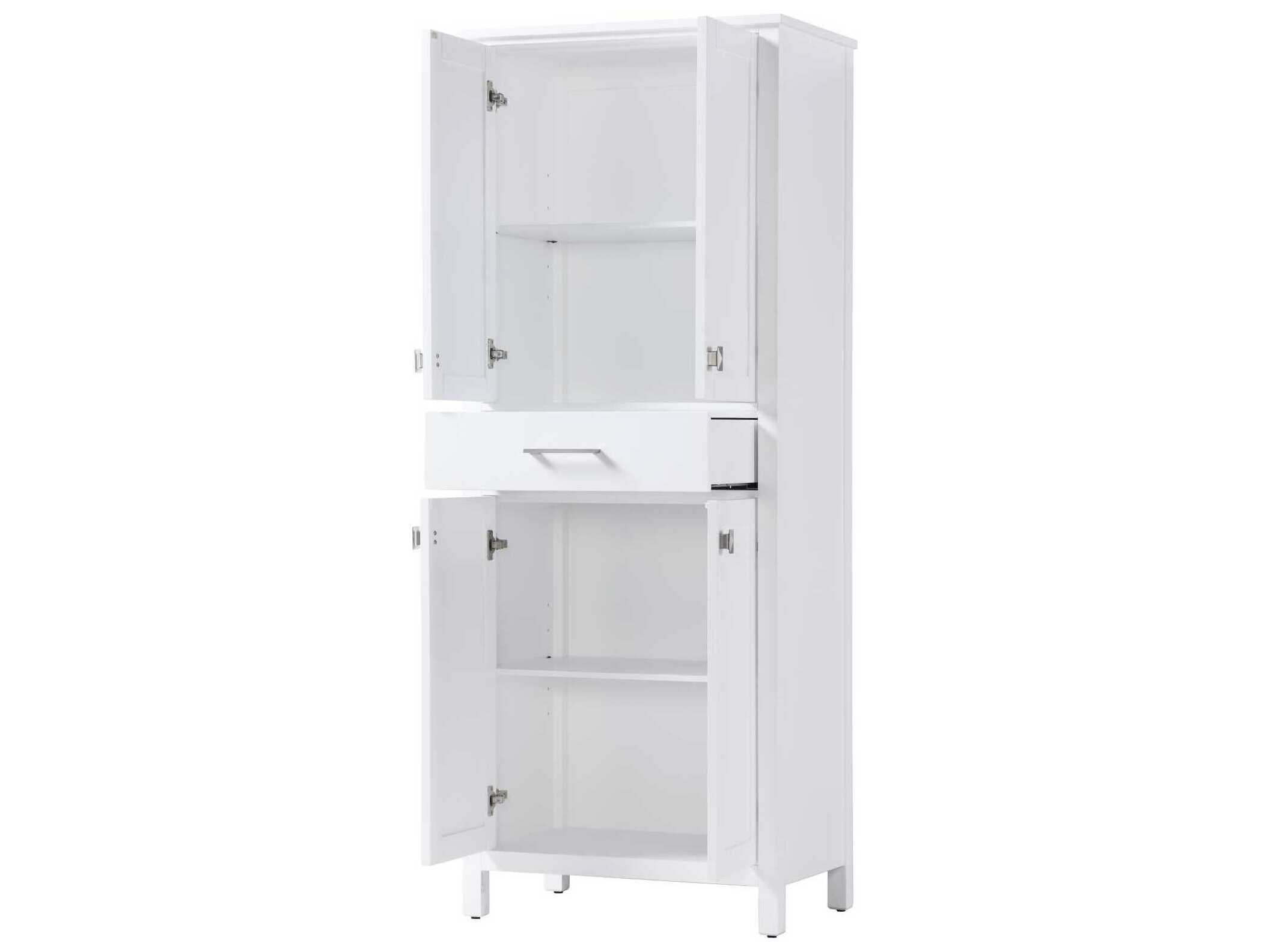 Elegant Lighting Irene White Rubberwood Bath Storage Cabinet