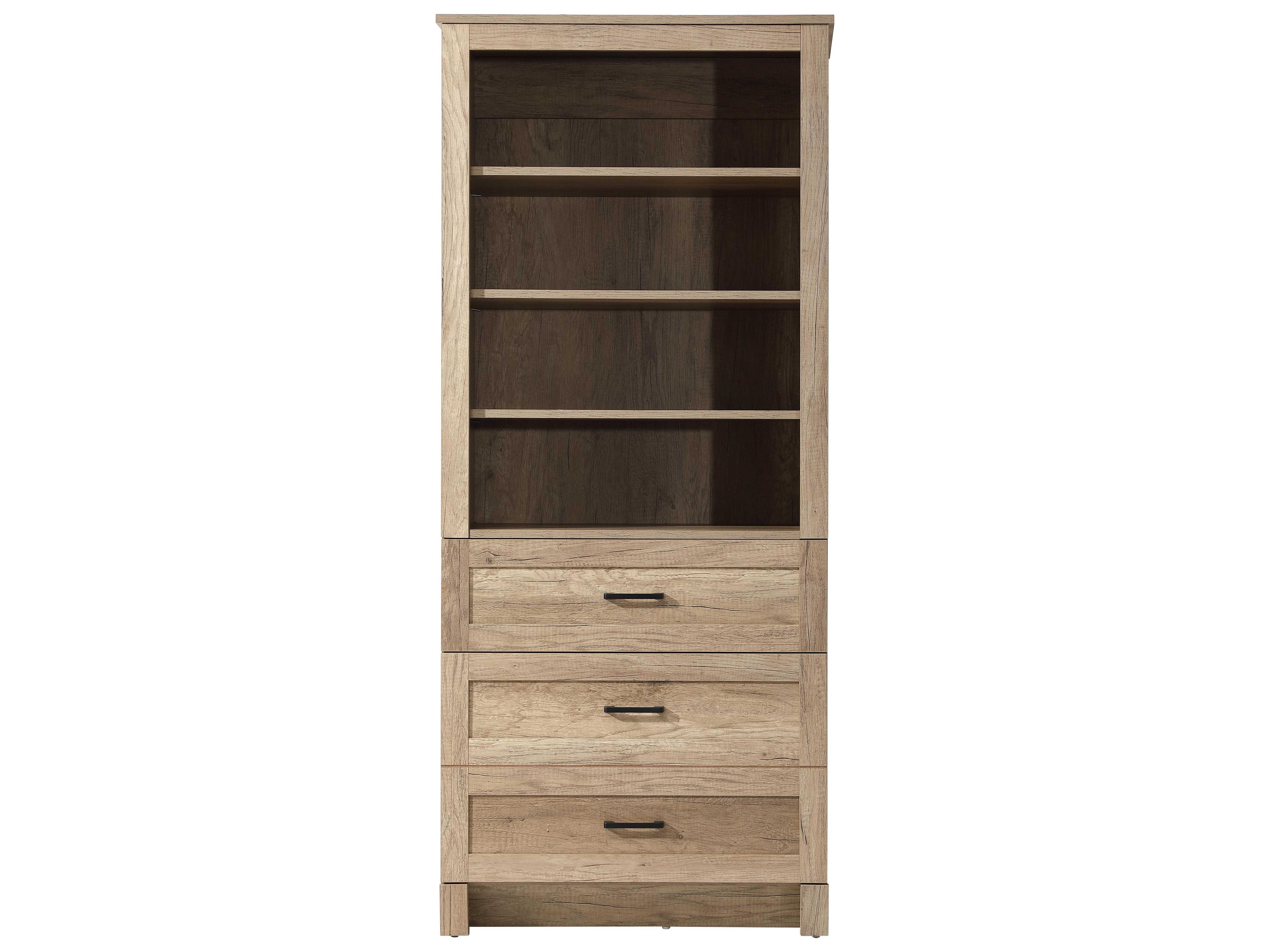 Elegant Lighting Soma Natural Oak Brown Bath Storage Glass Cabinet