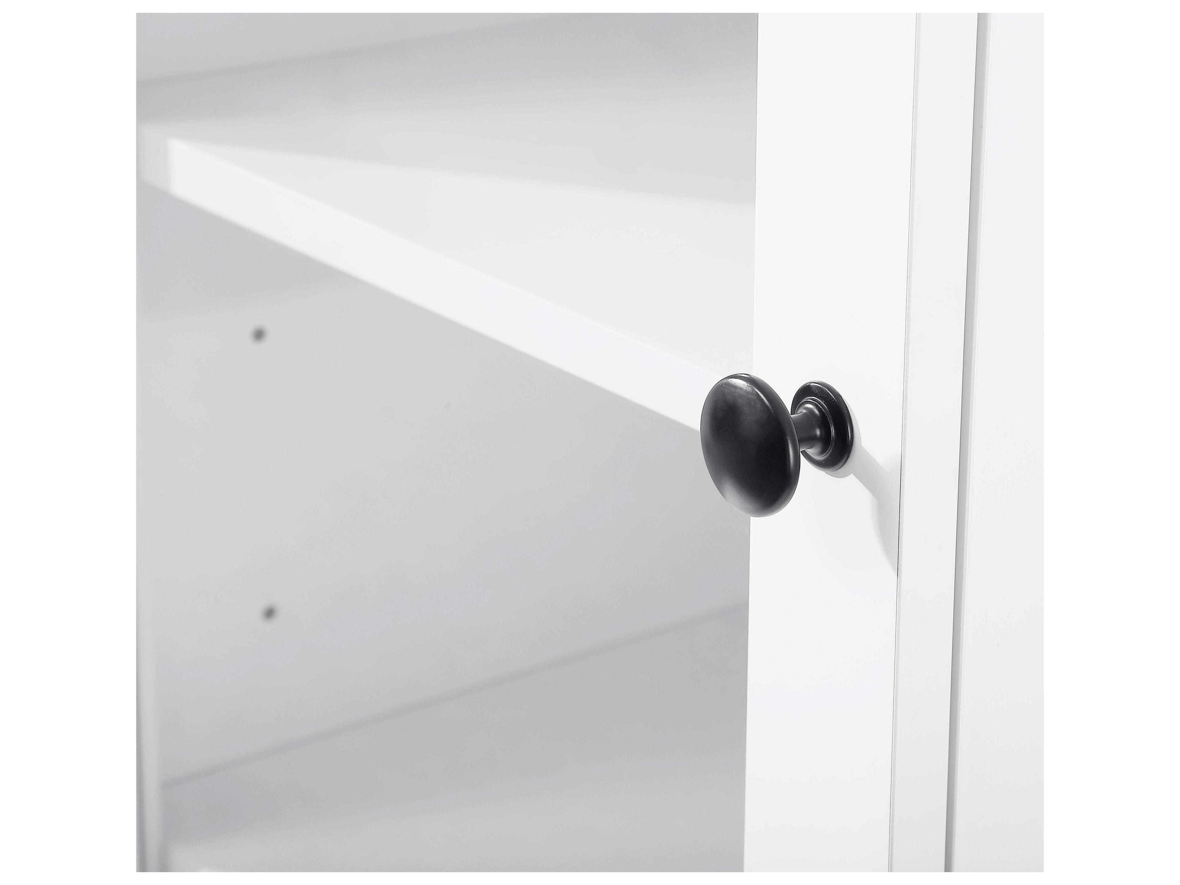 Elegant Lighting Soma White Bath Storage Glass Cabinet