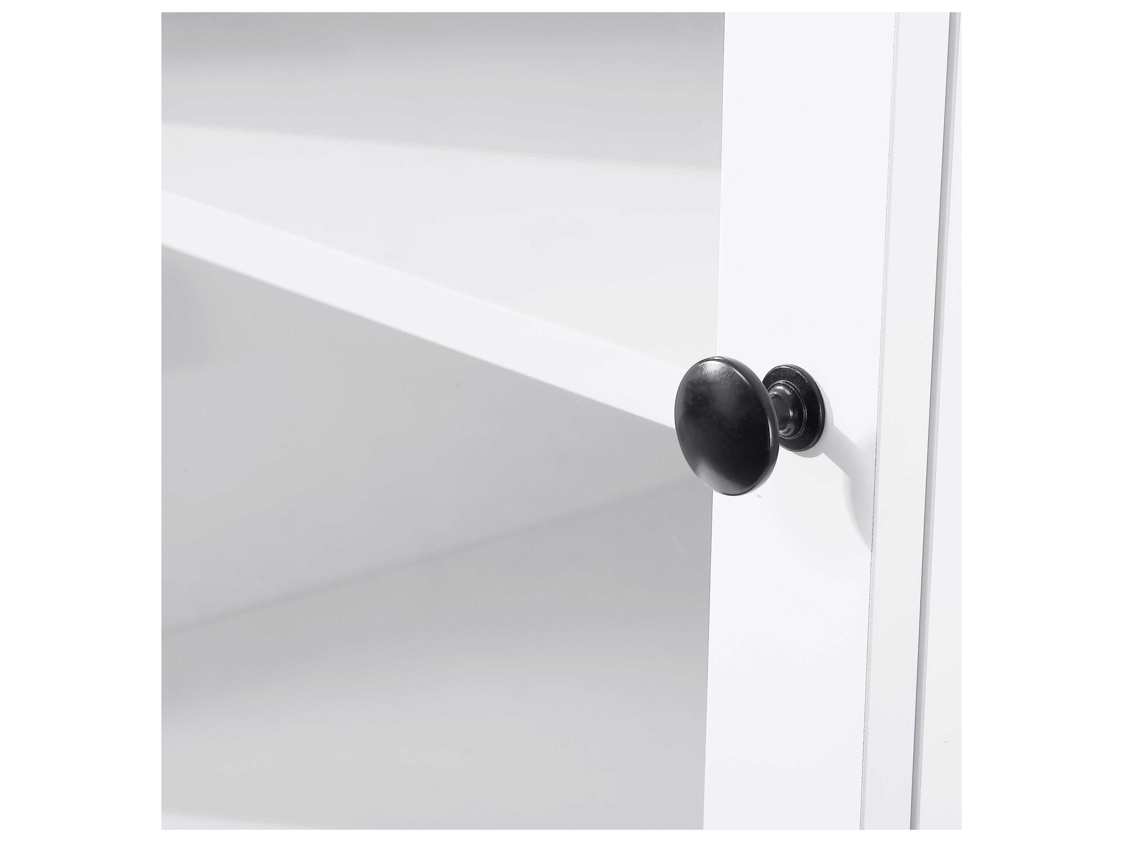 Elegant Lighting Soma White Bath Storage Glass Cabinet