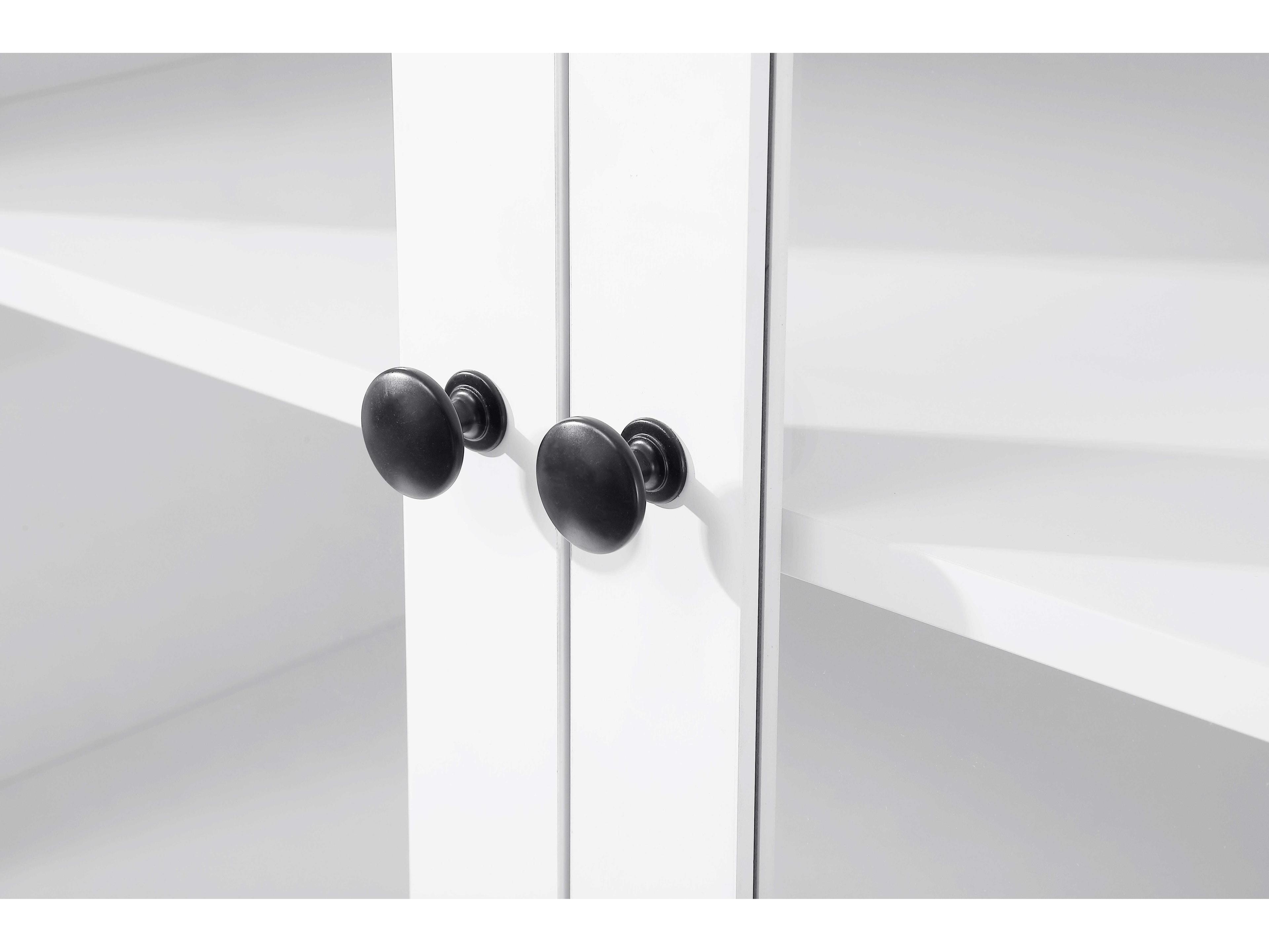 Elegant Lighting Soma White Bath Storage Glass Cabinet