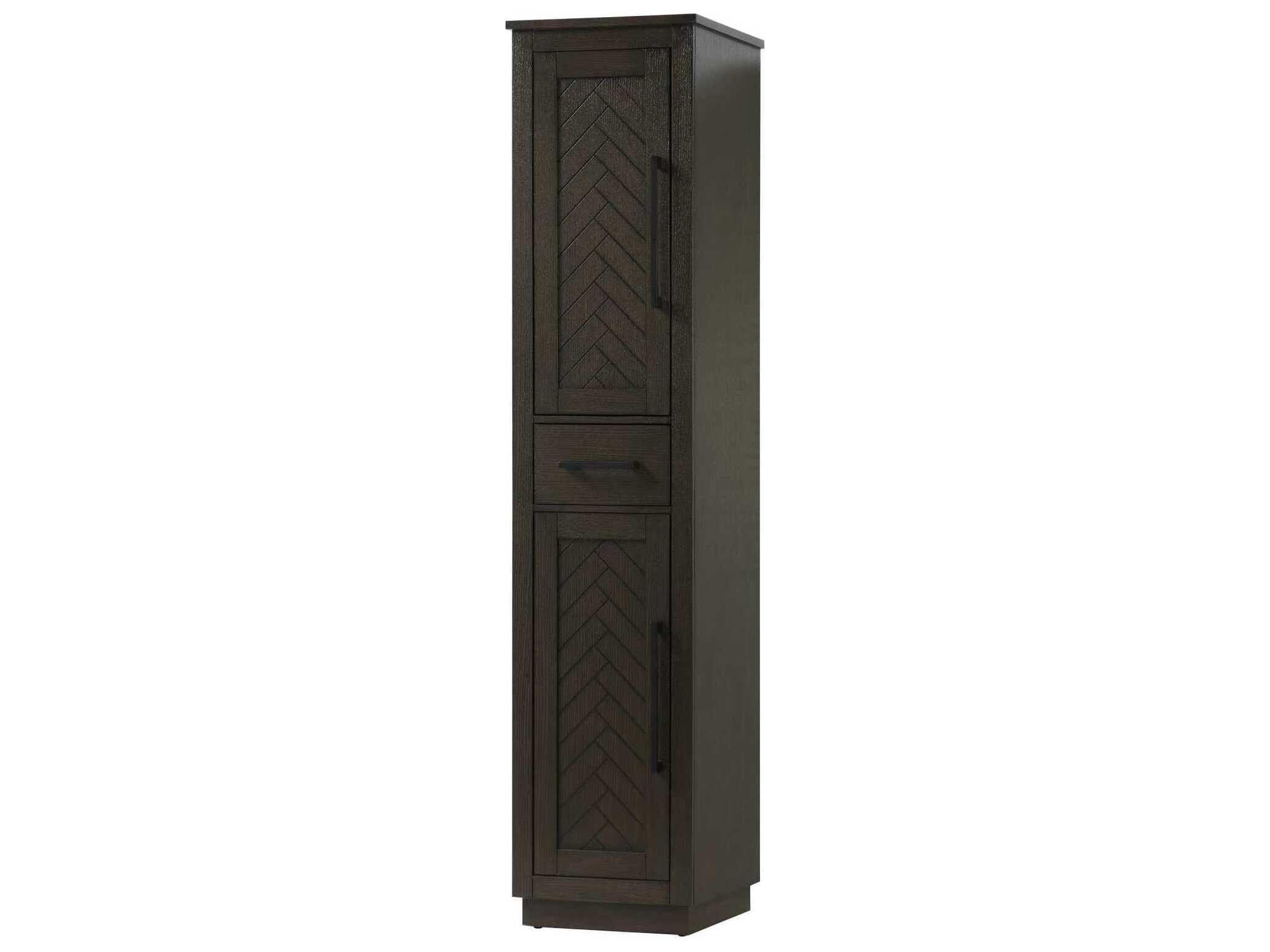 Elegant Lighting Chase Chocolate Oak Brown Rubberwood Bath Storage Cabinet