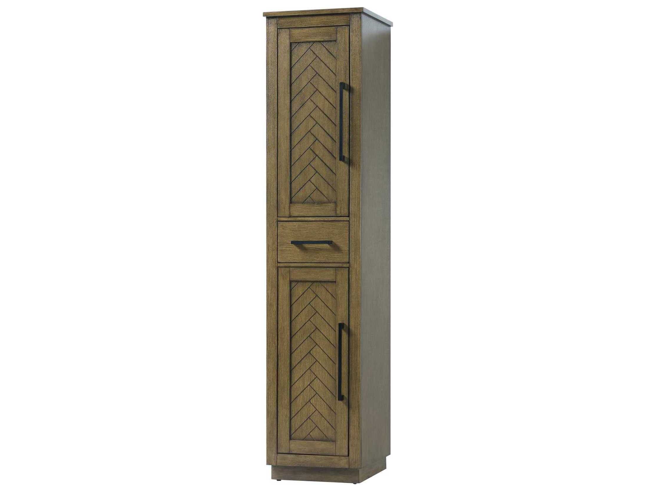 Elegant Lighting Chase Hazel Oak Brown Rubberwood Bath Storage Cabinet