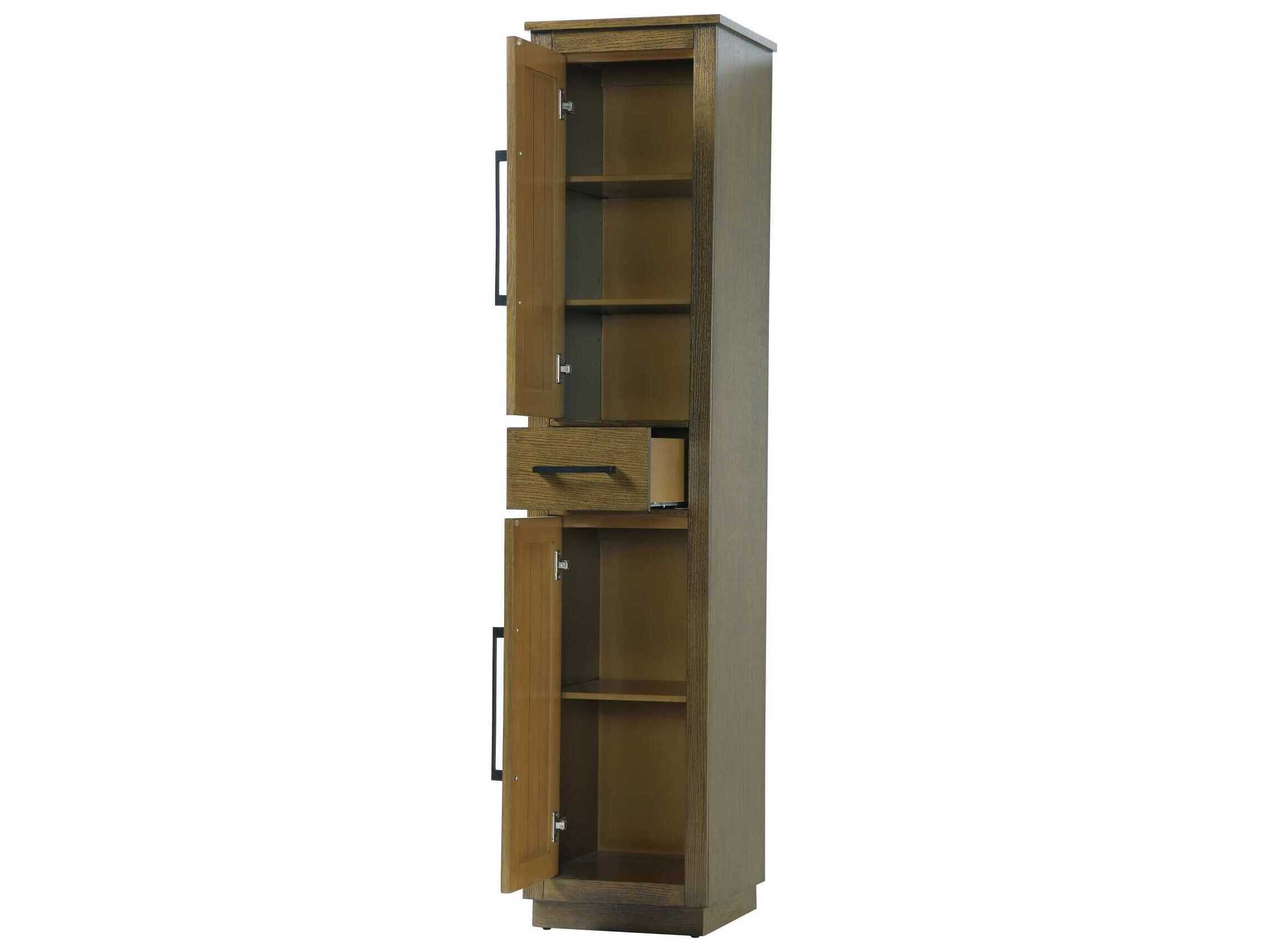 Elegant Lighting Chase Hazel Oak Brown Rubberwood Bath Storage Cabinet