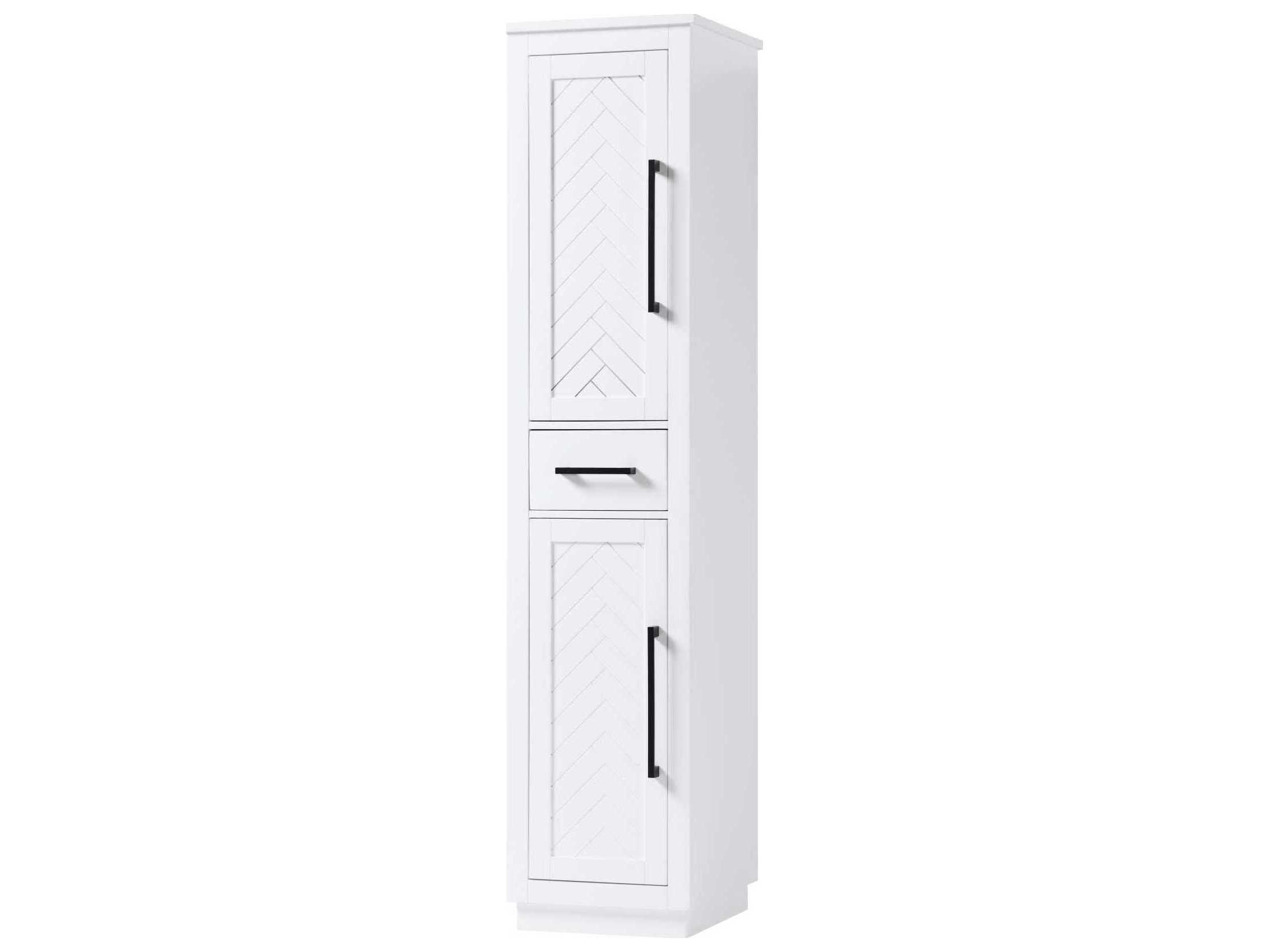 Elegant Lighting Chase White Rubberwood Bath Storage Cabinet