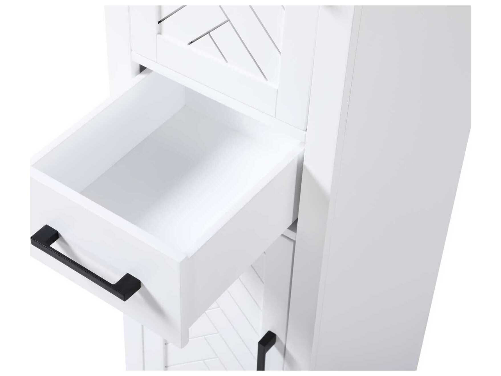 Elegant Lighting Chase White Rubberwood Bath Storage Cabinet
