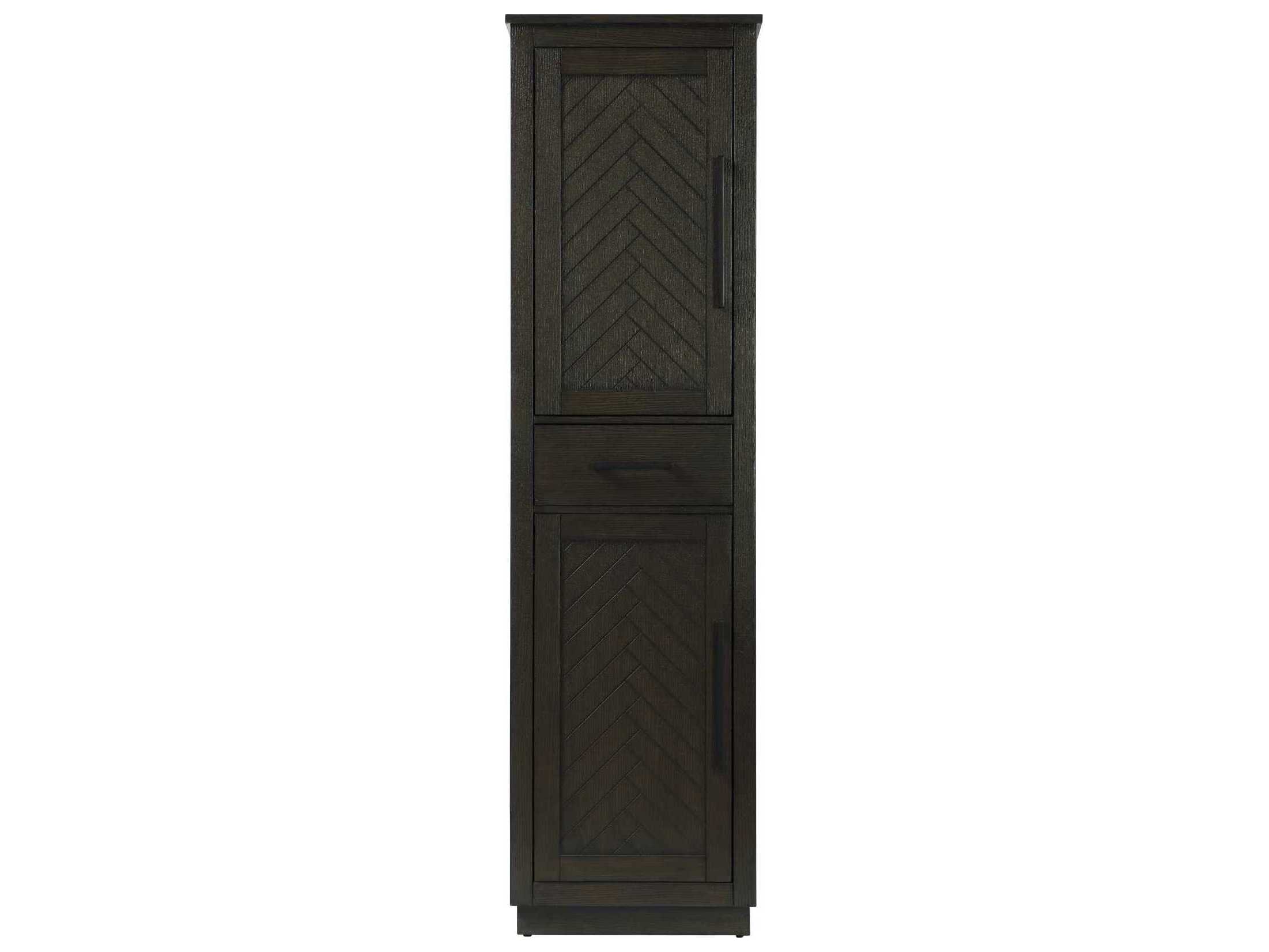 Elegant Lighting Chase Chocolate Oak Brown Rubberwood Bath Storage Cabinet