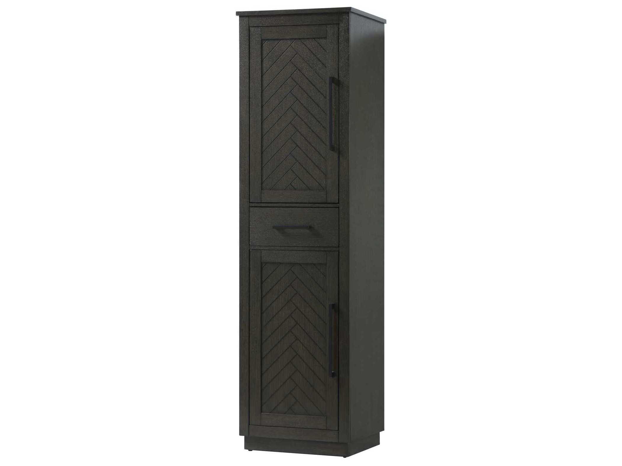 Elegant Lighting Chase Chocolate Oak Brown Rubberwood Bath Storage Cabinet