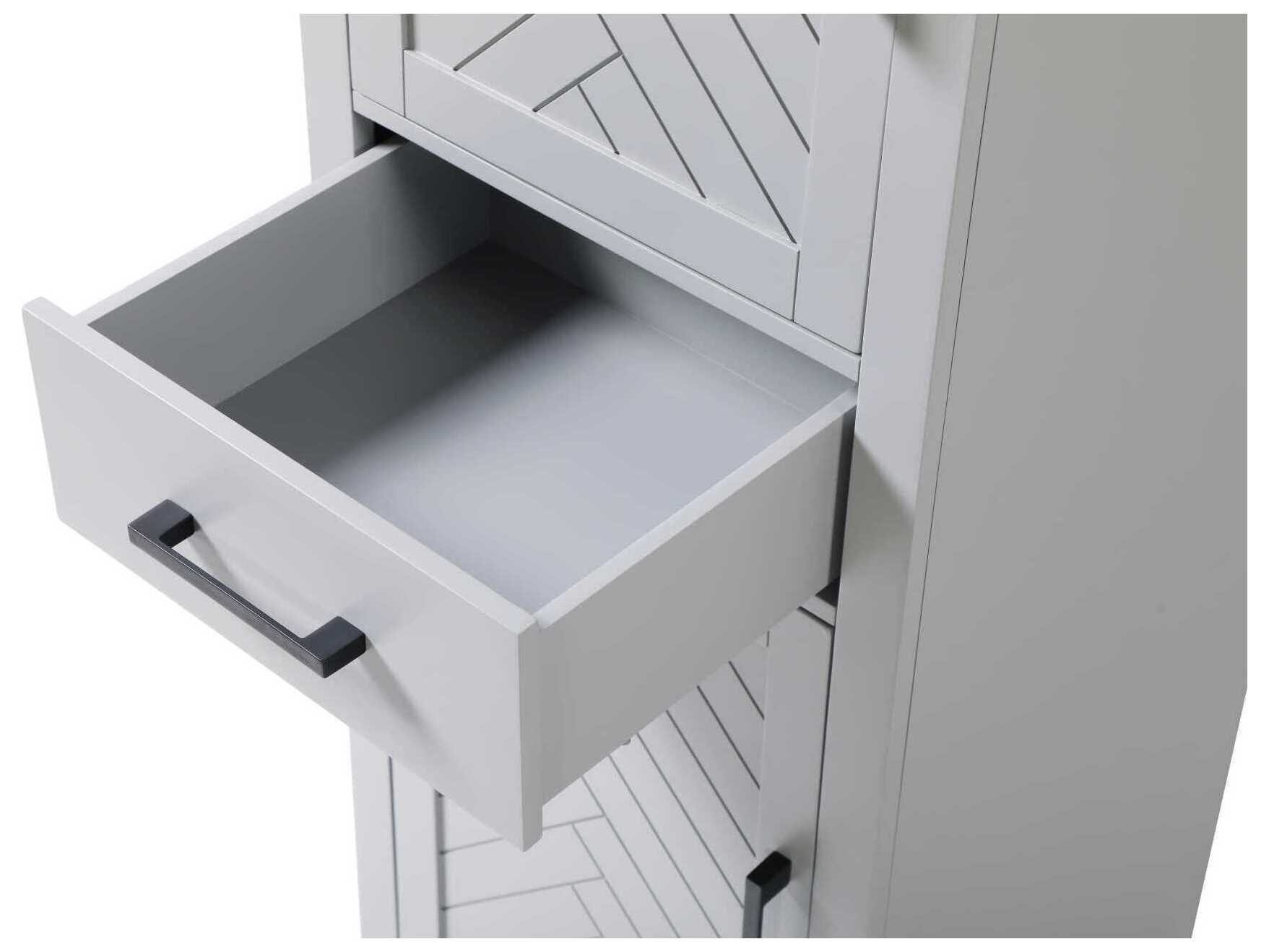 Elegant Lighting Chase Grey Rubberwood Bath Storage Cabinet