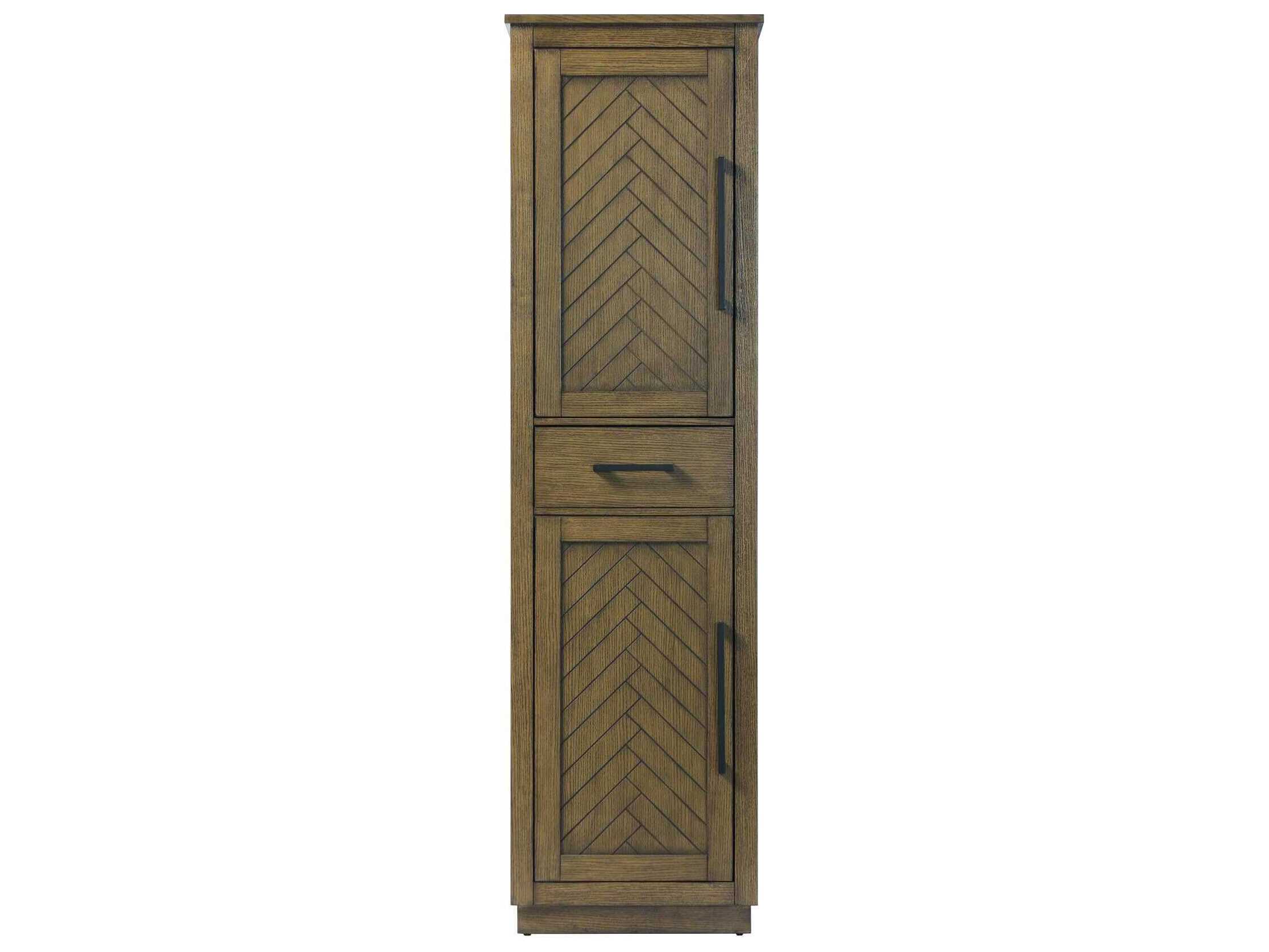 Elegant Lighting Chase Hazel Oak Brown Rubberwood Bath Storage Cabinet