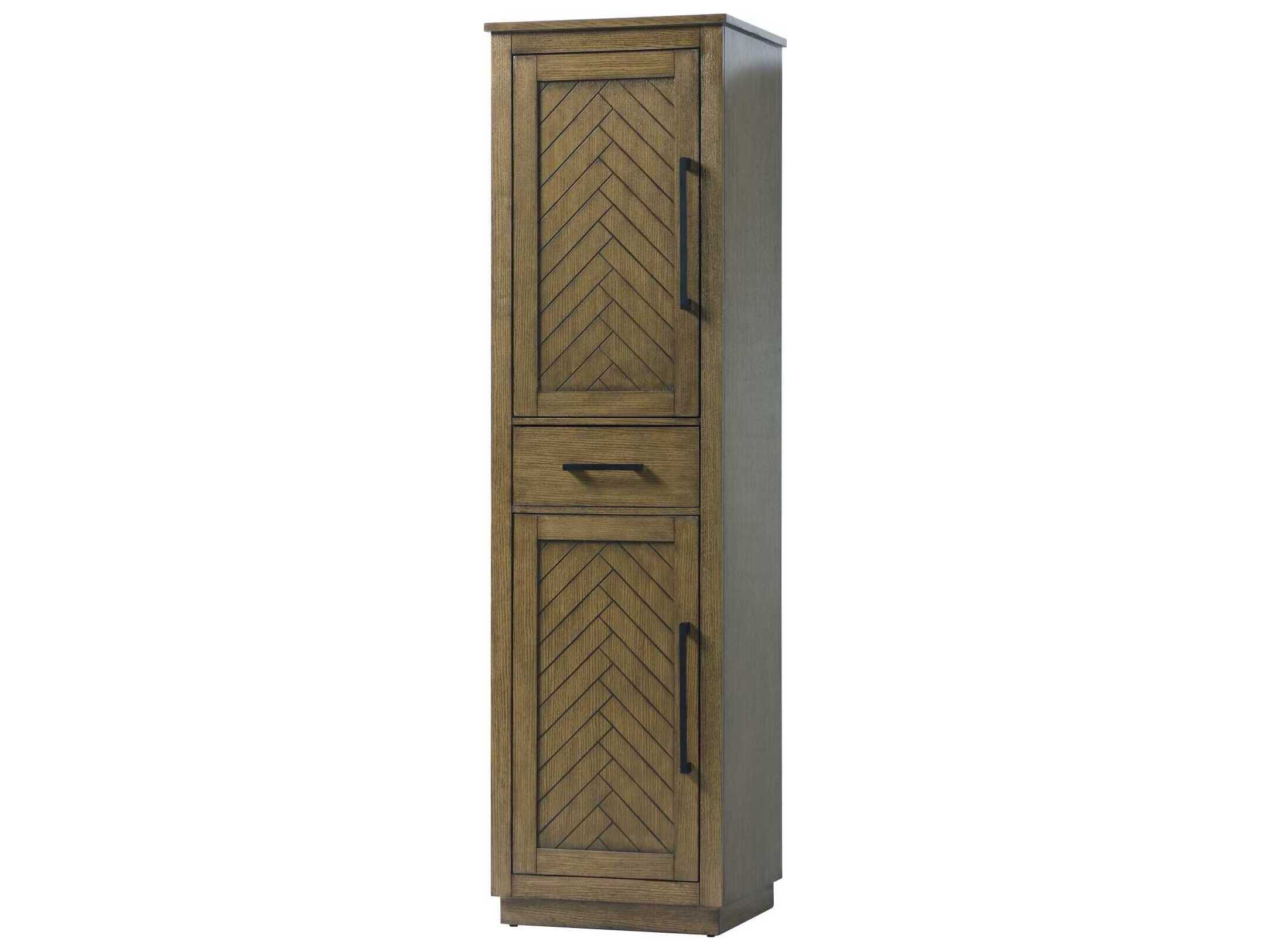 Elegant Lighting Chase Hazel Oak Brown Rubberwood Bath Storage Cabinet