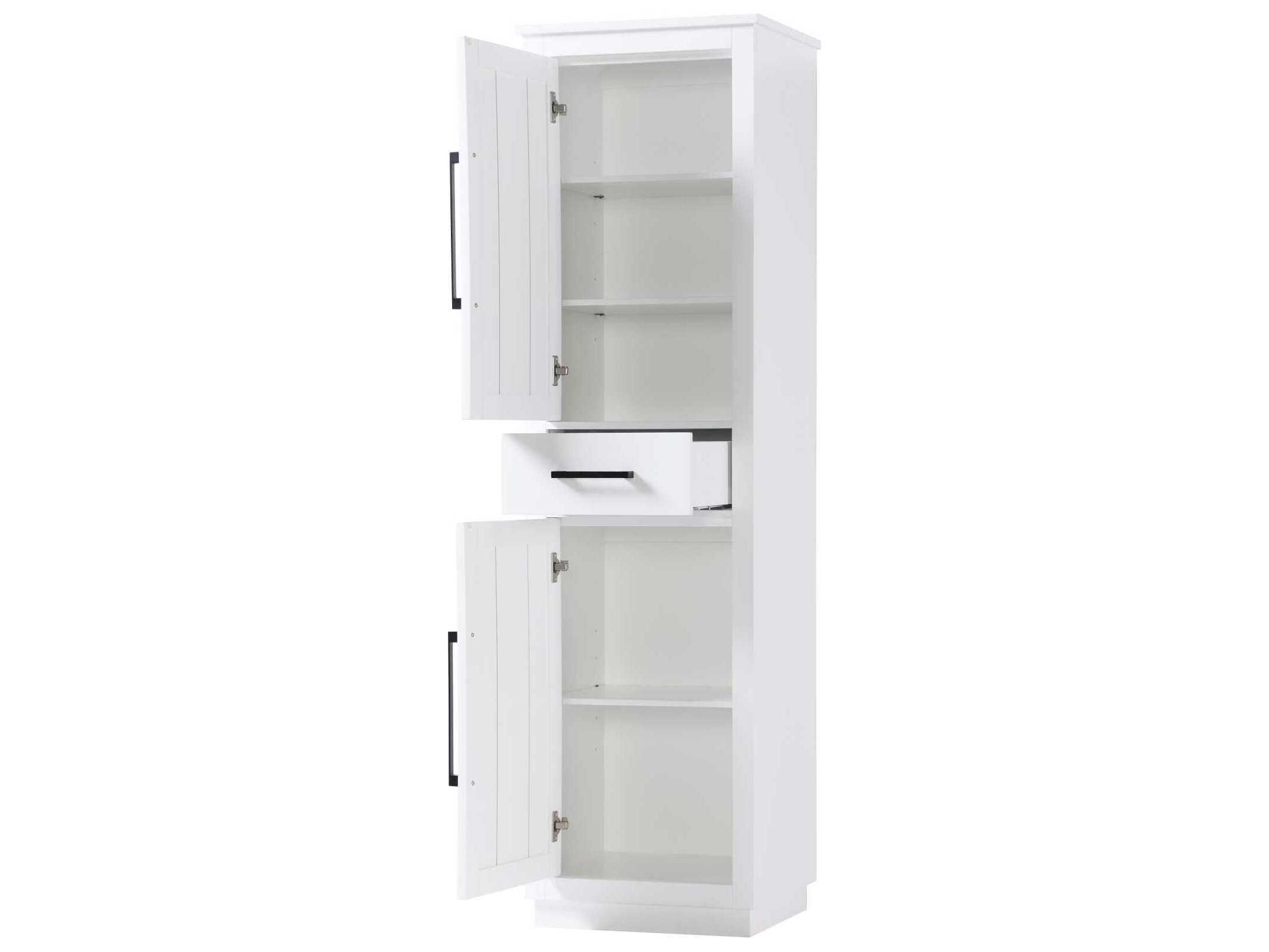 Elegant Lighting Chase White Rubberwood Bath Storage Cabinet