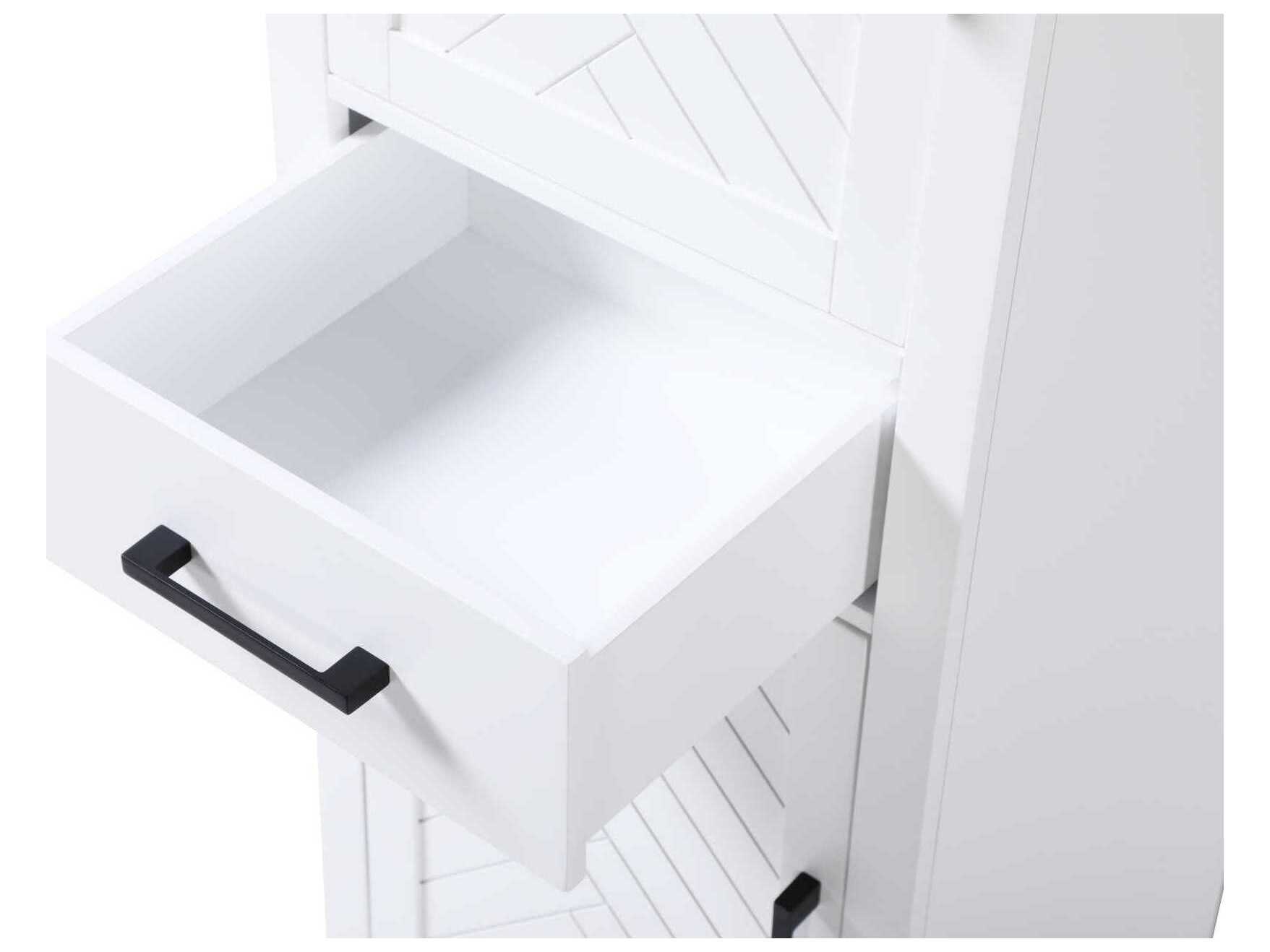 Elegant Lighting Chase White Rubberwood Bath Storage Cabinet