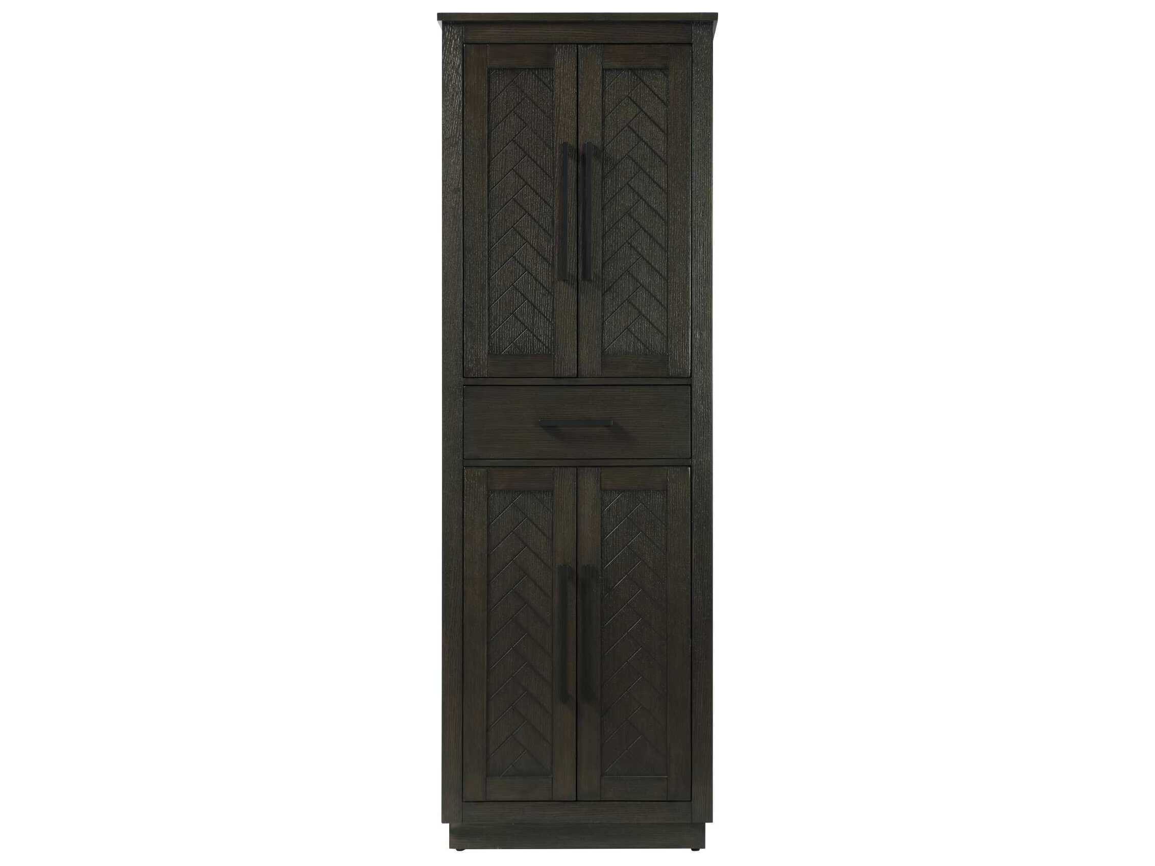 Elegant Lighting Chase Chocolate Oak Brown Rubberwood Bath Storage Cabinet