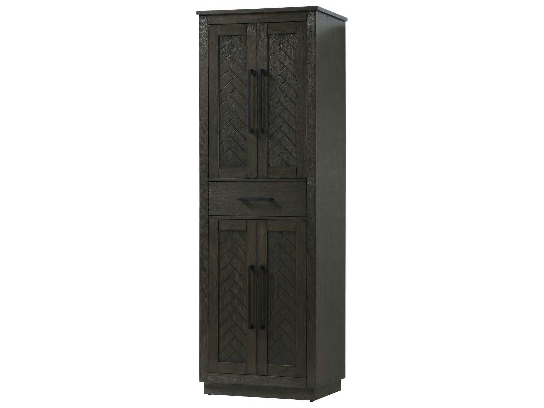 Elegant Lighting Chase Chocolate Oak Brown Rubberwood Bath Storage Cabinet