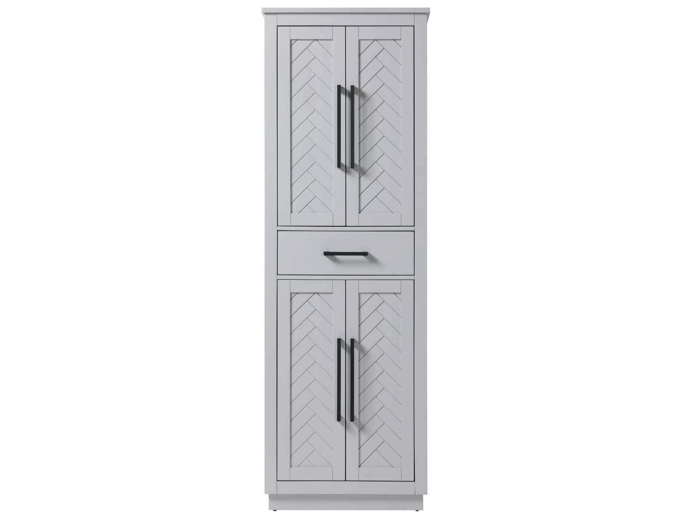 Elegant Lighting Chase Grey Rubberwood Bath Storage Cabinet