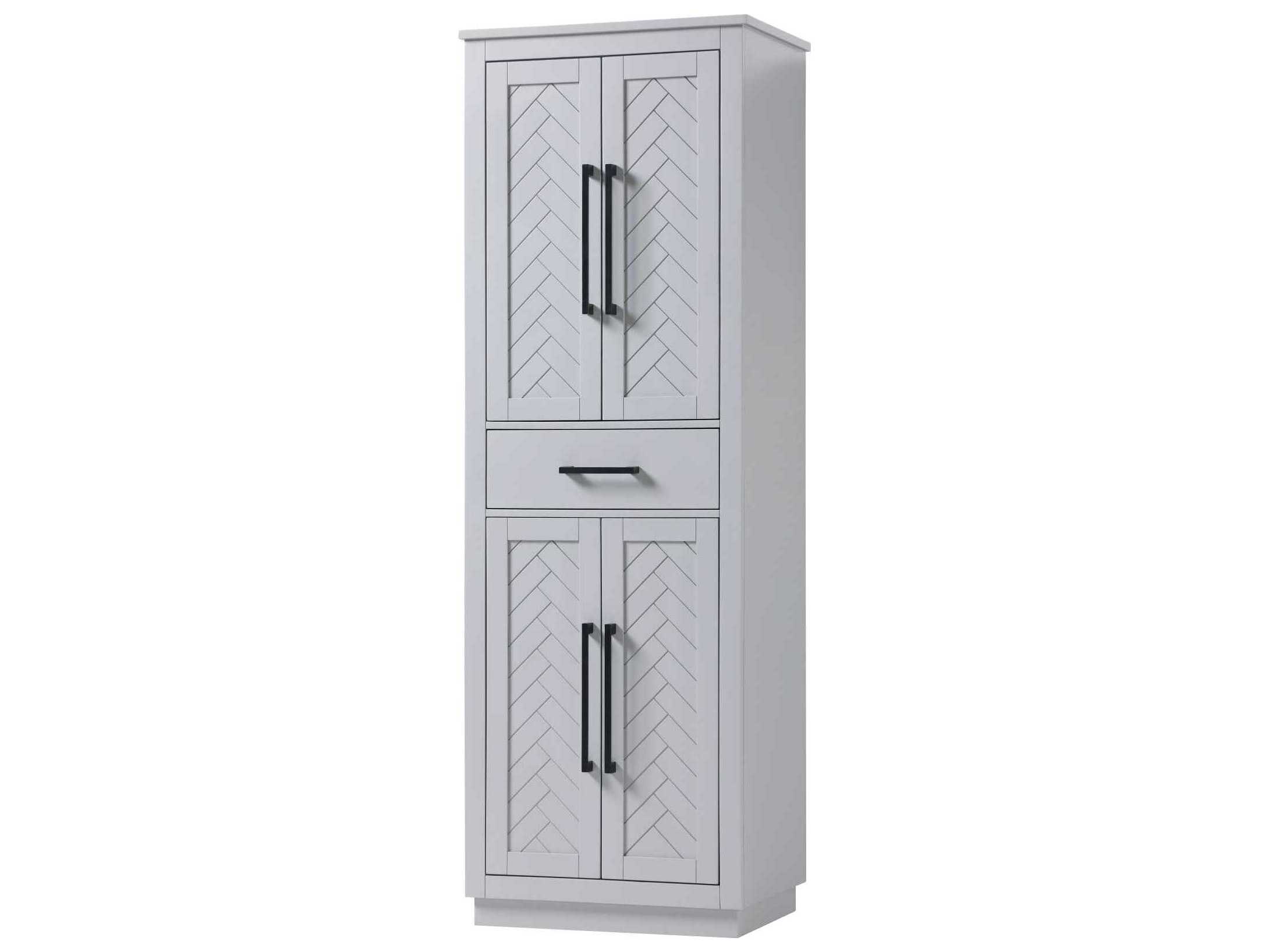 Elegant Lighting Chase Grey Rubberwood Bath Storage Cabinet