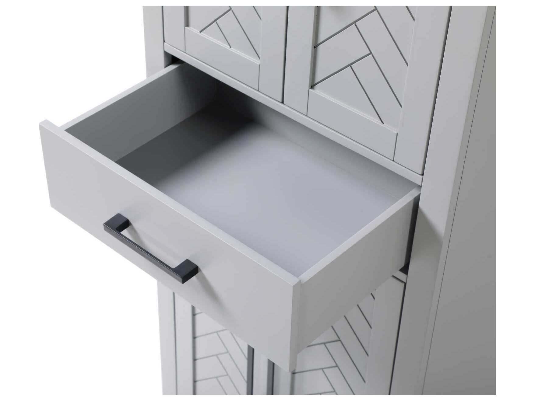 Elegant Lighting Chase Grey Rubberwood Bath Storage Cabinet