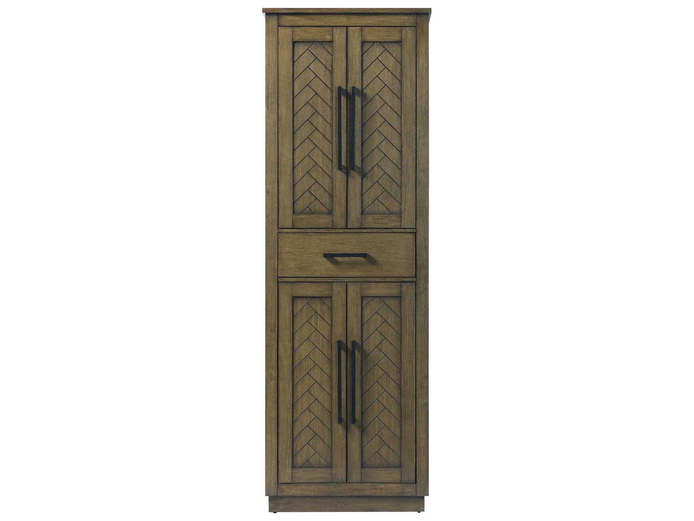 Elegant Lighting Chase Hazel Oak Brown Rubberwood Bath Storage Cabinet