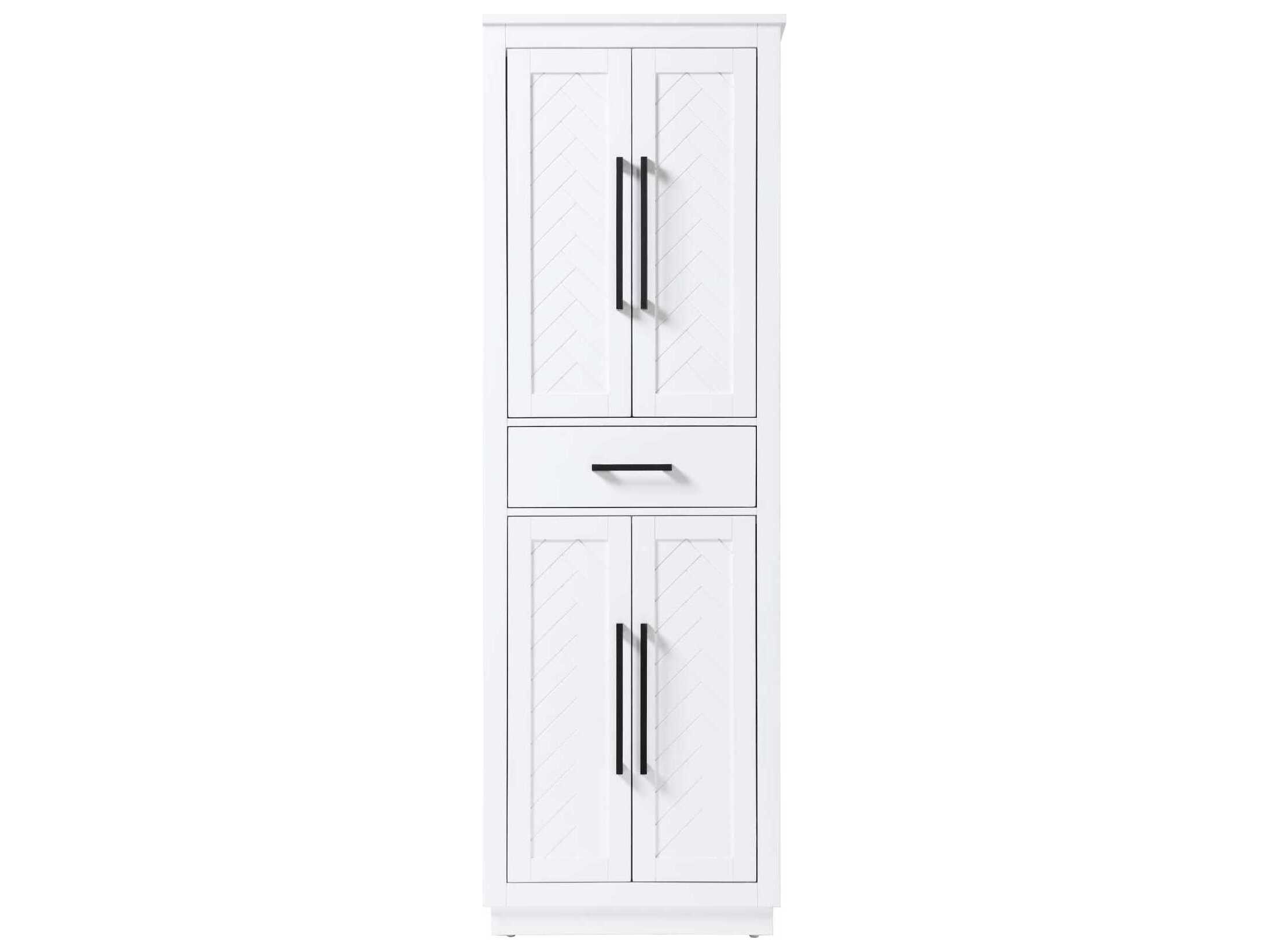 Elegant Lighting Chase White Rubberwood Bath Storage Cabinet