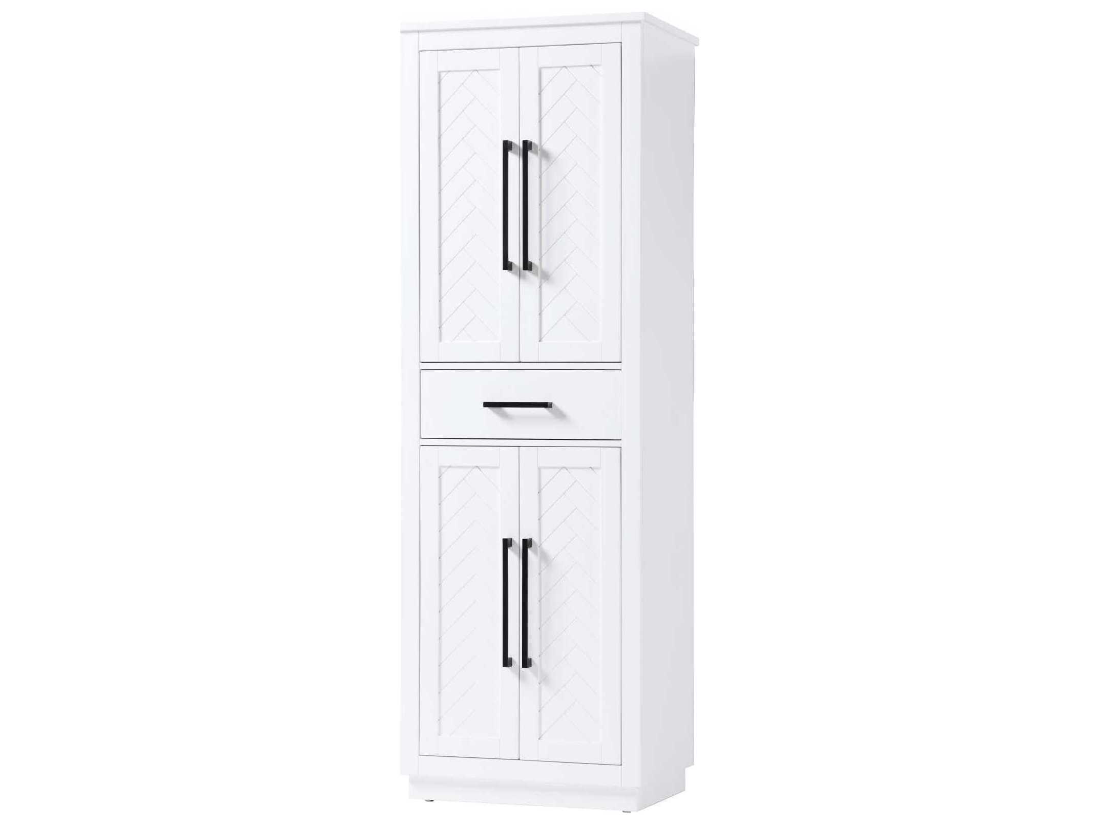 Elegant Lighting Chase White Rubberwood Bath Storage Cabinet