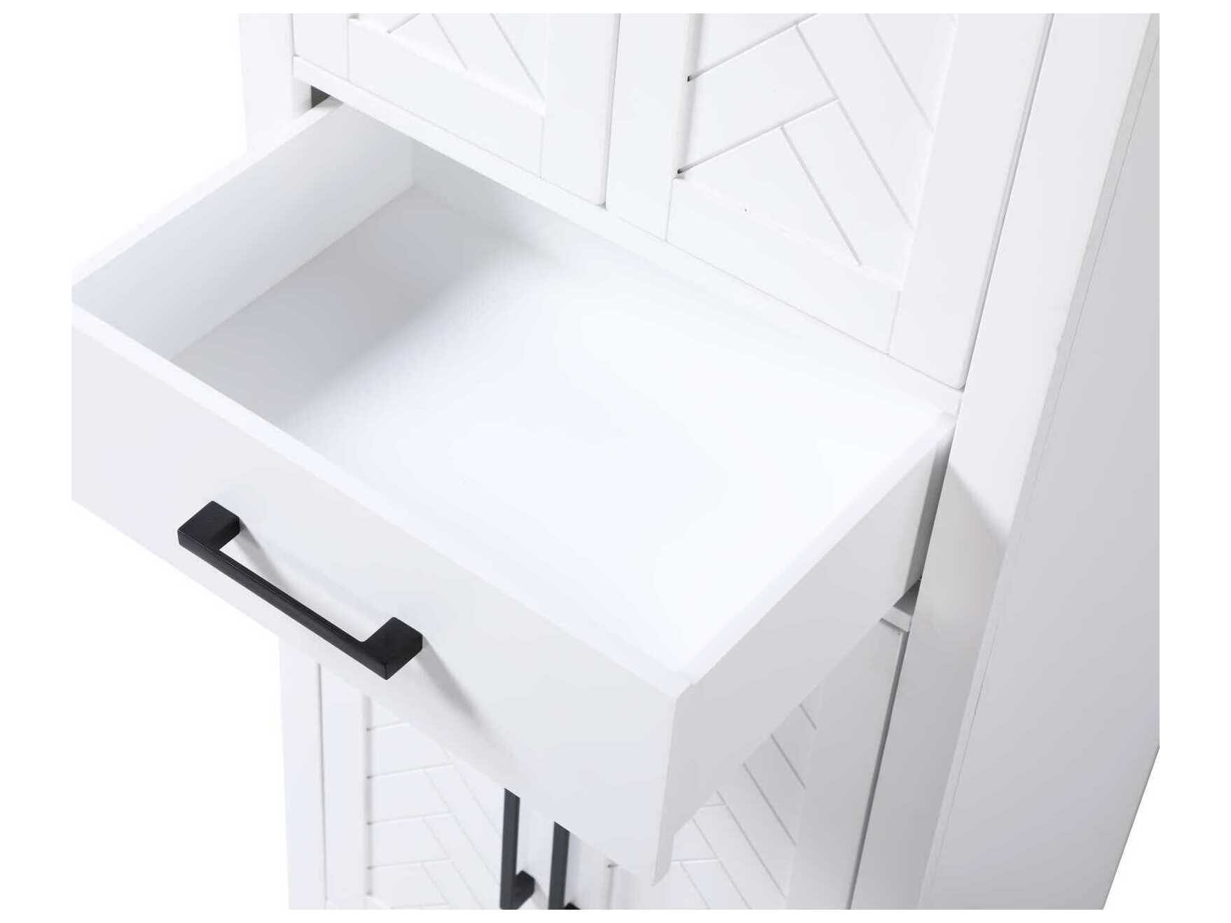 Elegant Lighting Chase White Rubberwood Bath Storage Cabinet