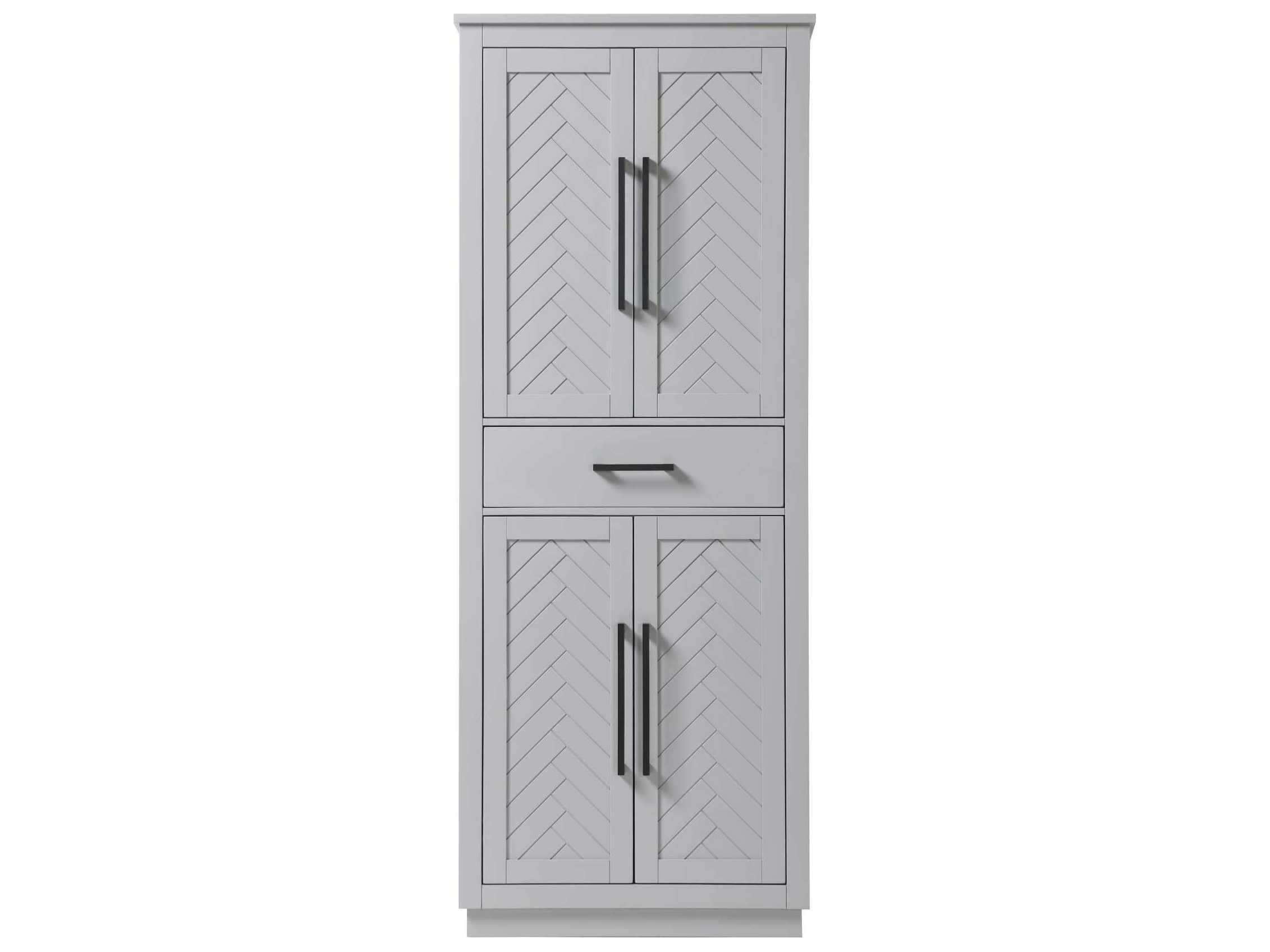 Elegant Lighting Chase Grey Rubberwood Bath Storage Cabinet