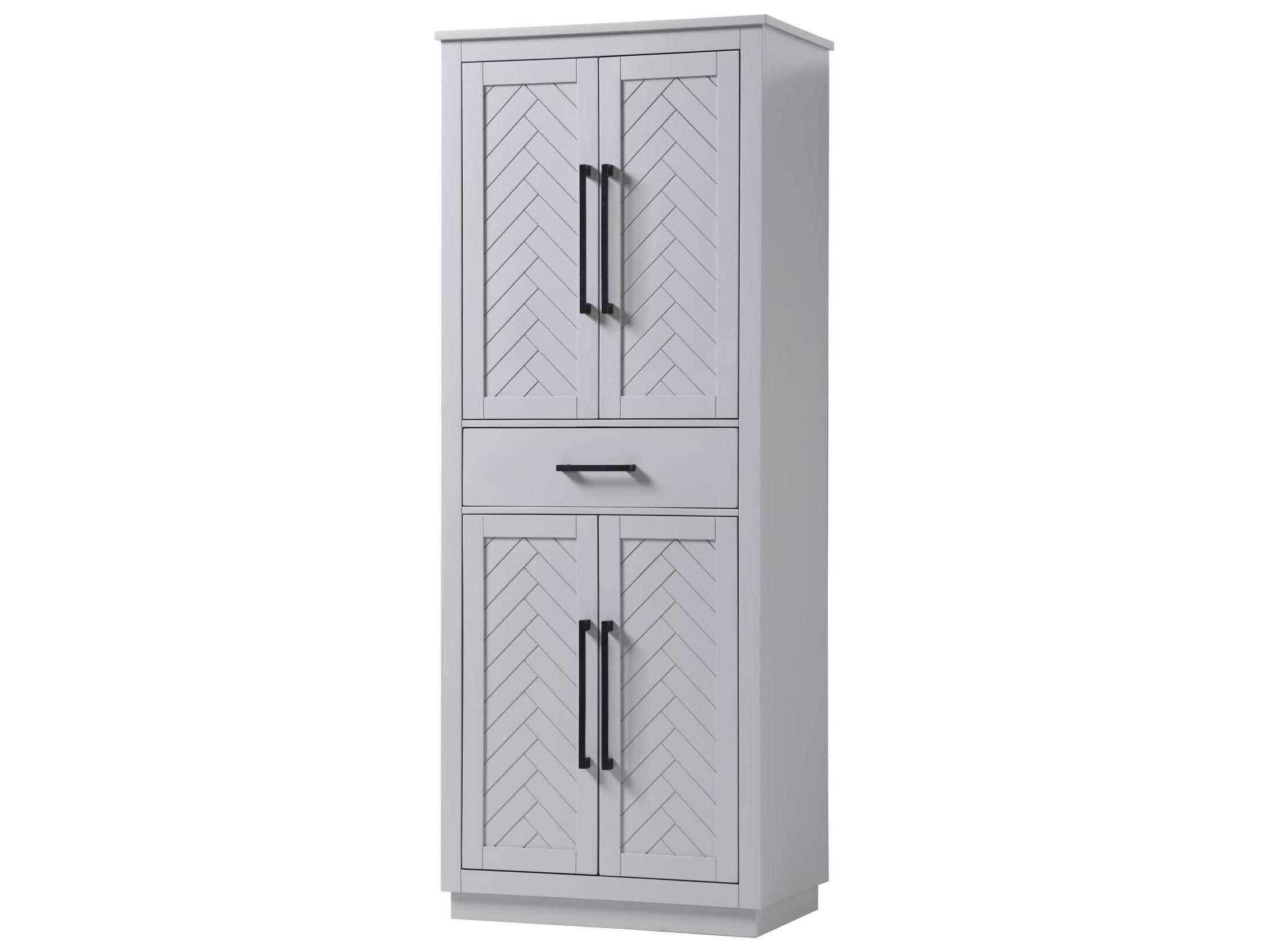 Elegant Lighting Chase Grey Rubberwood Bath Storage Cabinet