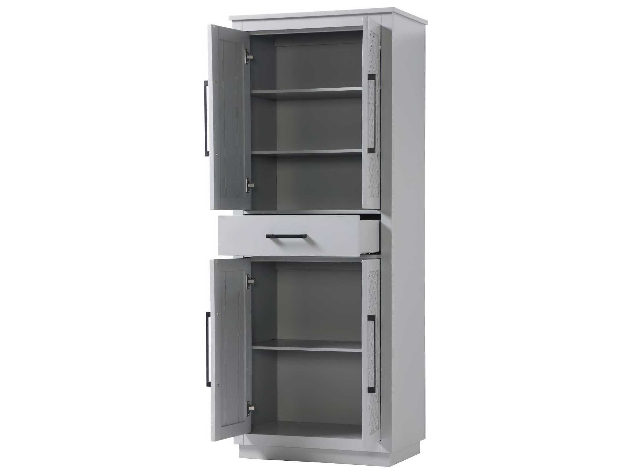 Elegant Lighting Chase Grey Rubberwood Bath Storage Cabinet