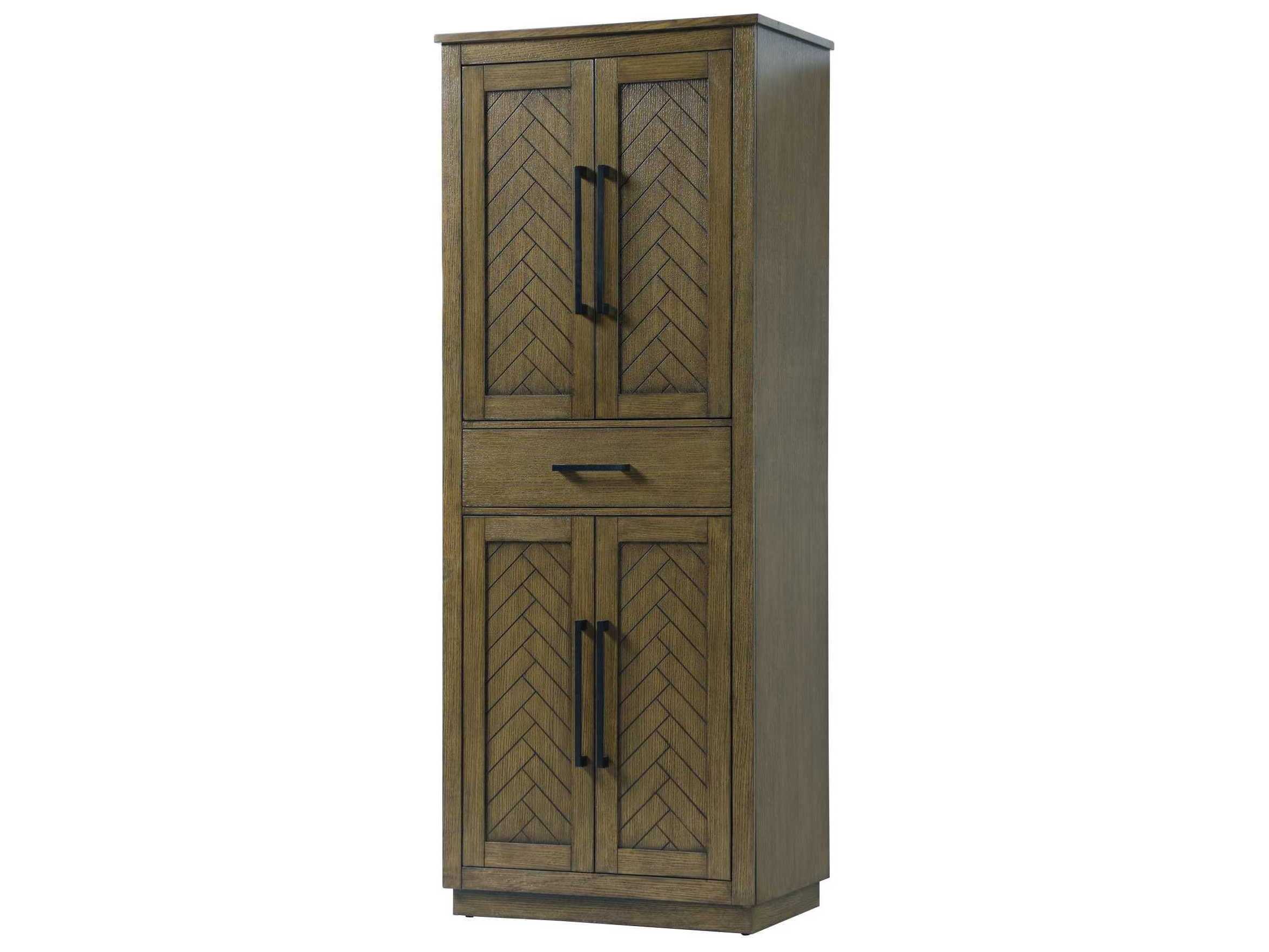 Elegant Lighting Chase Hazel Oak Brown Rubberwood Bath Storage Cabinet