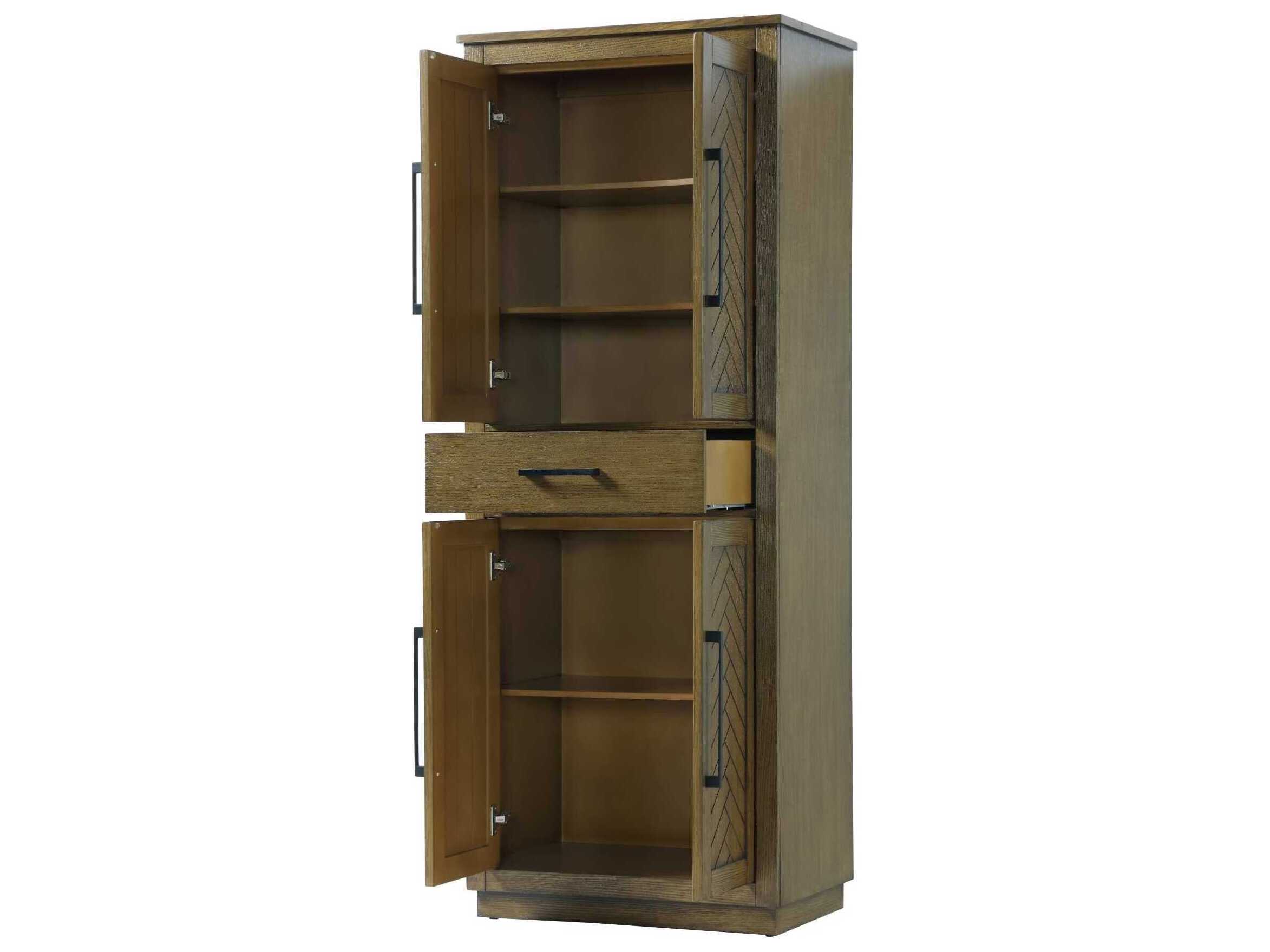 Elegant Lighting Chase Hazel Oak Brown Rubberwood Bath Storage Cabinet